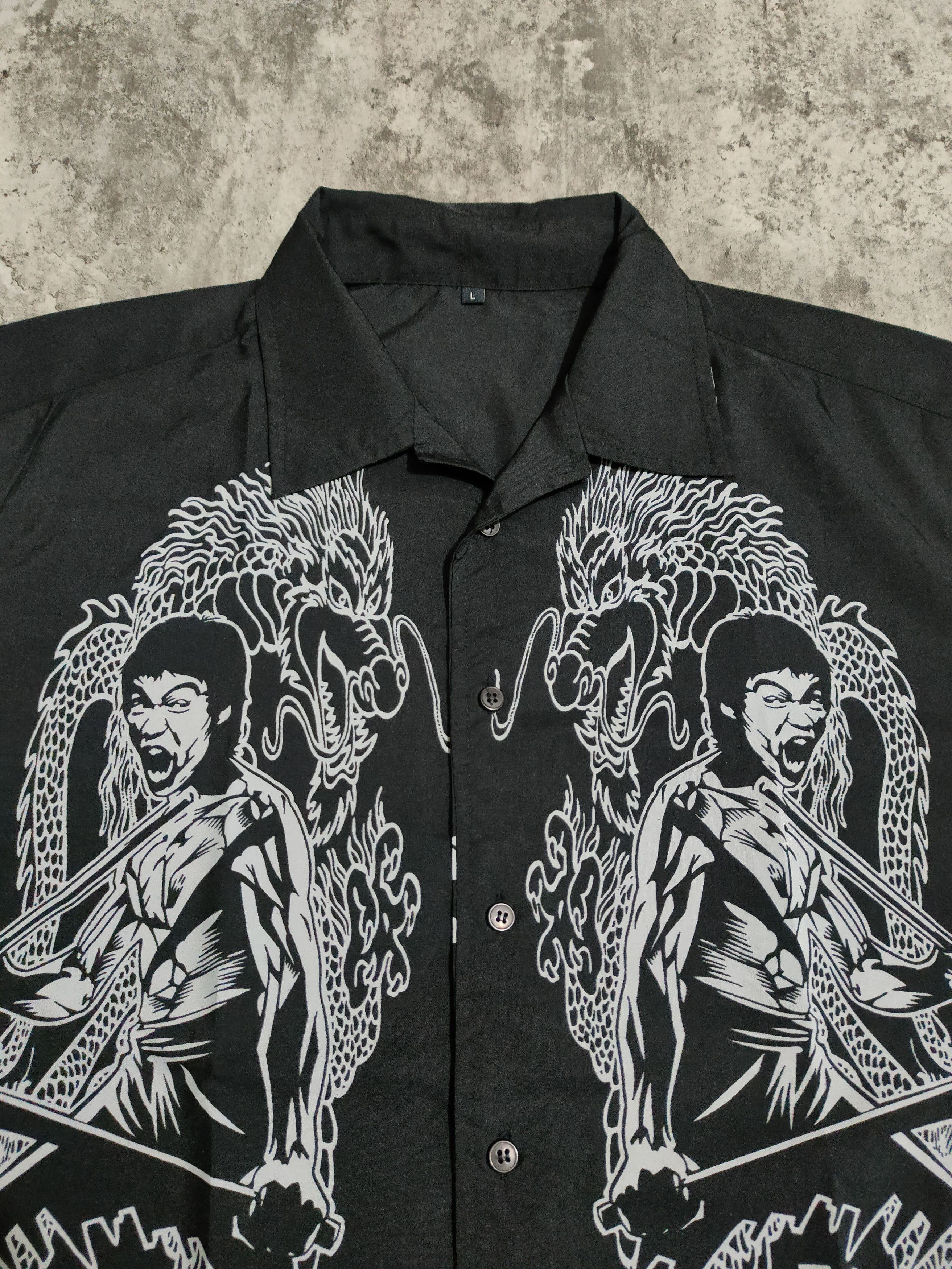 Vintage Vintage Bruce Lee Dragon Colar Shirt Size US L / EU 52-54 / 3 - 5 Thumbnail