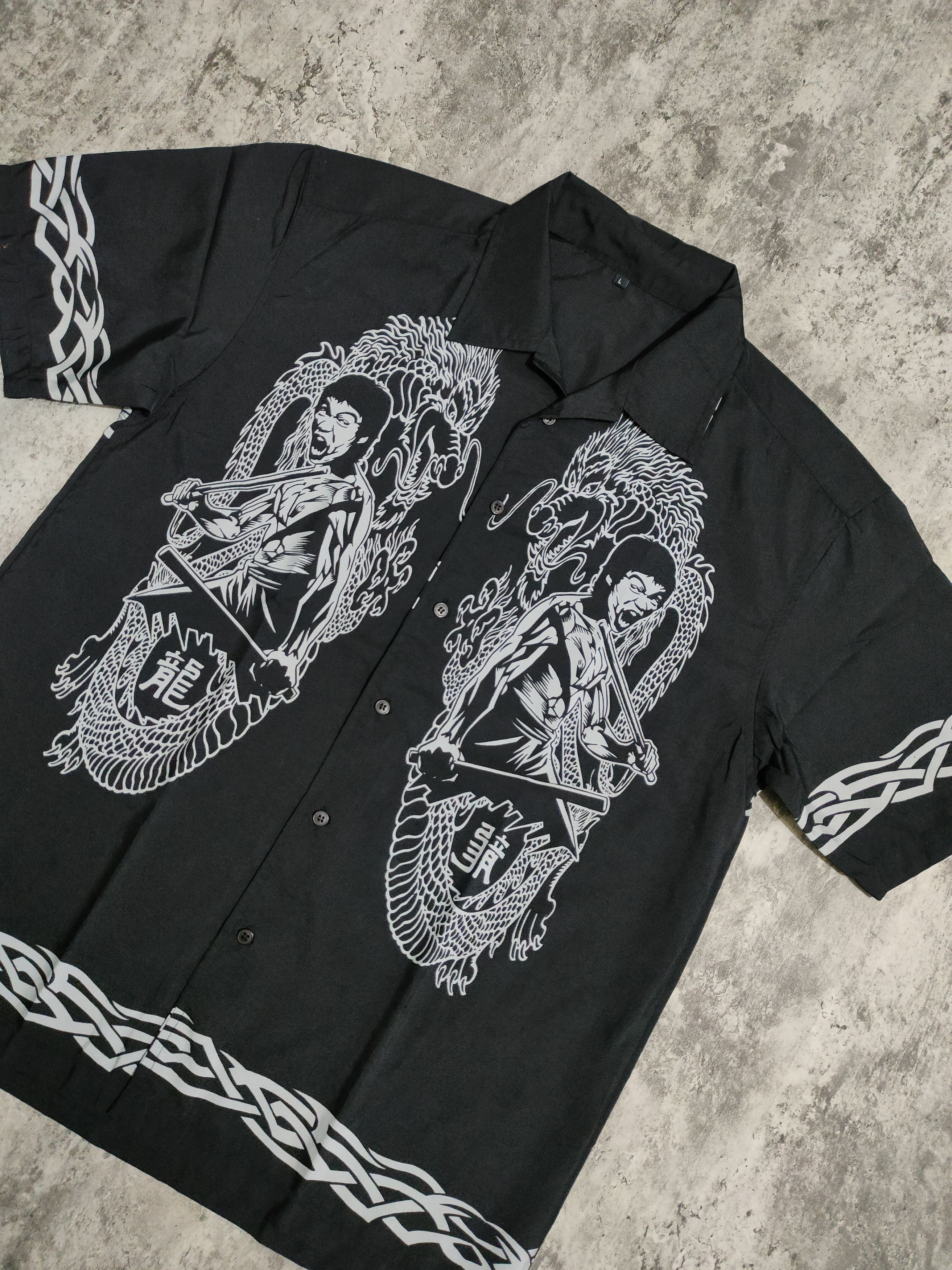 Vintage Vintage Bruce Lee Dragon Colar Shirt Size US L / EU 52-54 / 3 - 3 Thumbnail