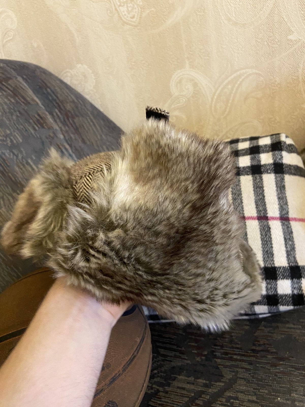 Japanese Brand × Vintage Fuzzy Nature Mohair Vintage 90s Rap Men’s Hat Japan Style Size ONE SIZE - 4 Thumbnail