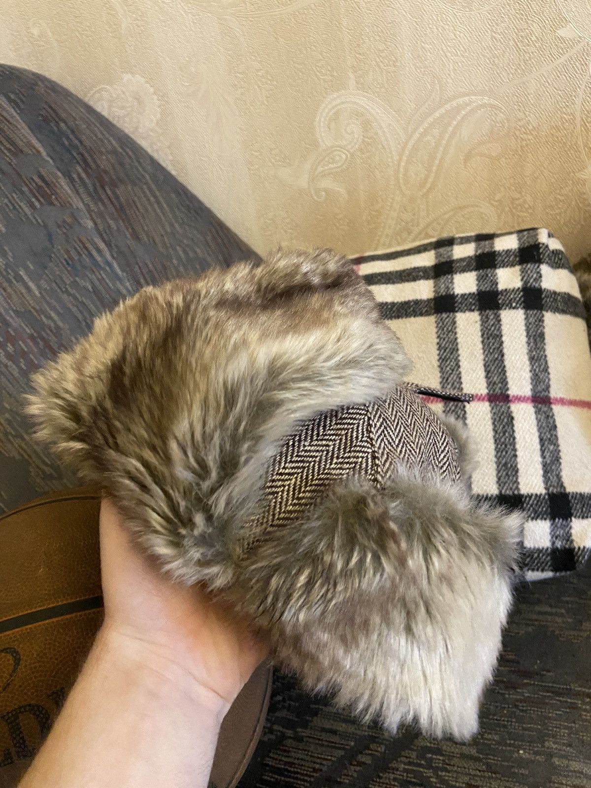 Japanese Brand × Vintage Fuzzy Nature Mohair Vintage 90s Rap Men’s Hat Japan Style Size ONE SIZE - 3 Thumbnail