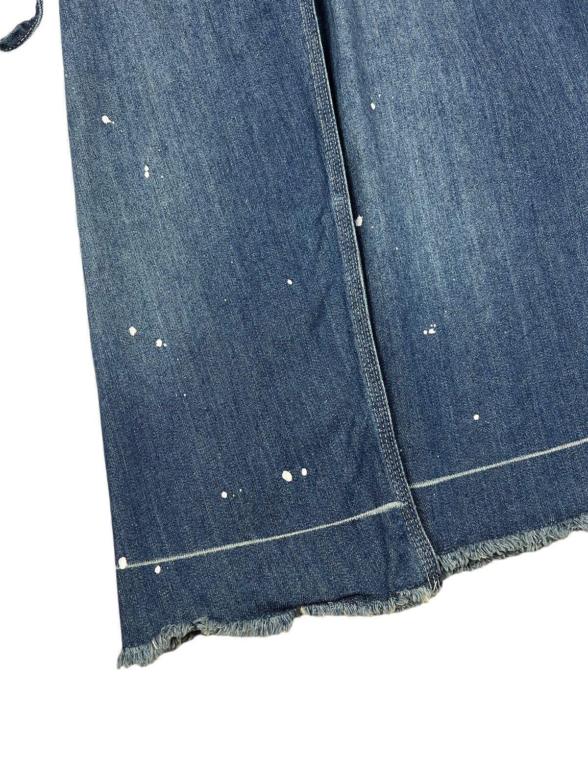 Avirex Avirex Paint Splatter Distressed Midi Denim Skirt Size 29" - 4 Thumbnail