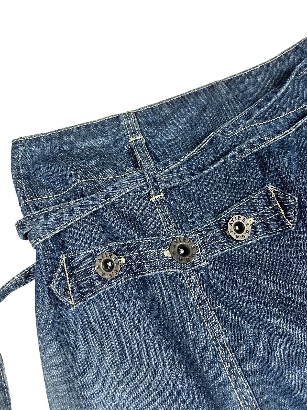 Avirex Avirex Paint Splatter Distressed Midi Denim Skirt Size 29" - 8 Thumbnail