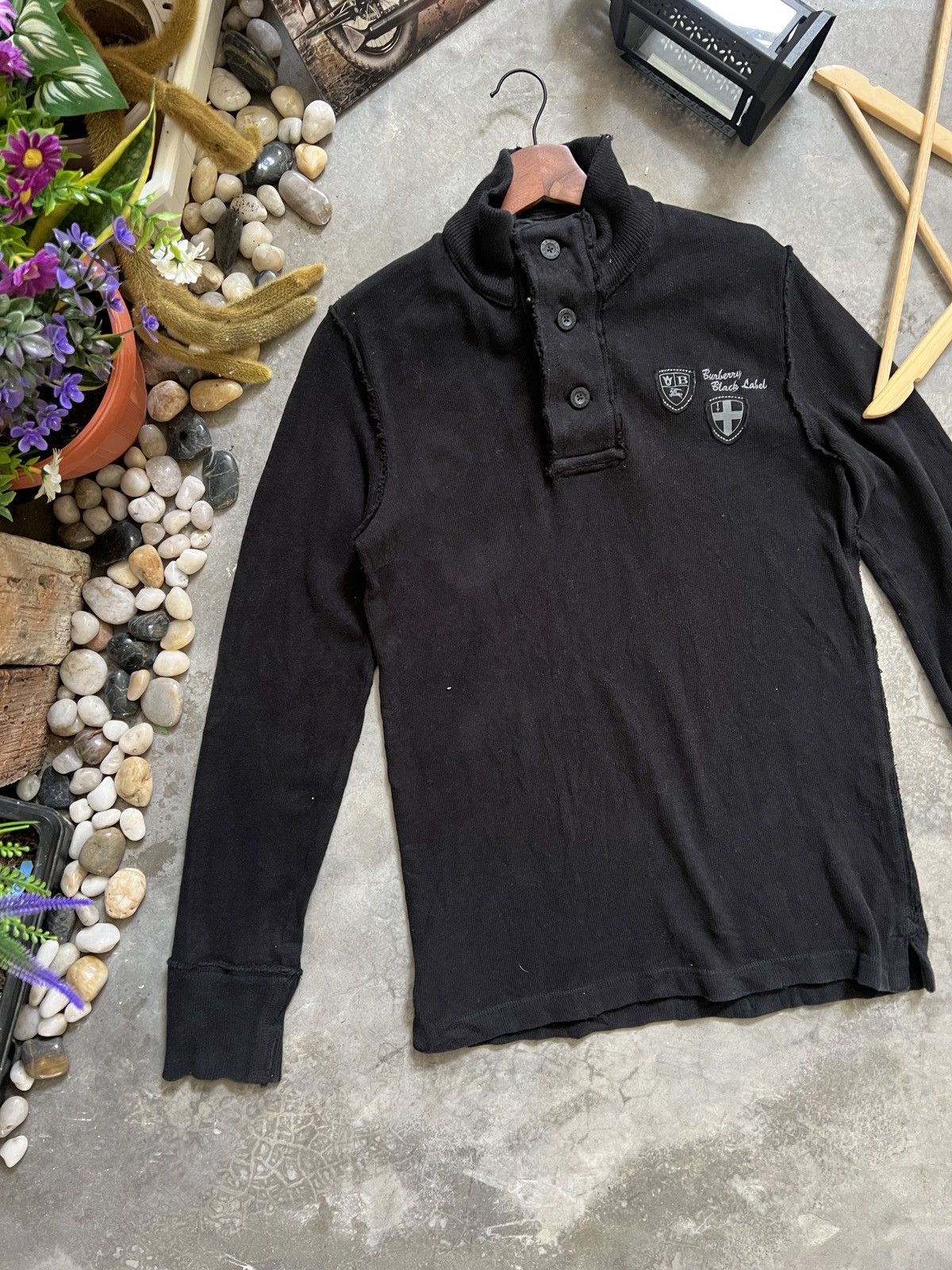 Black Label Vintage 🖤 Burberry Black Label Cover Neck Half Button Size US S / EU 44-46 / 1 - 3 Thumbnail