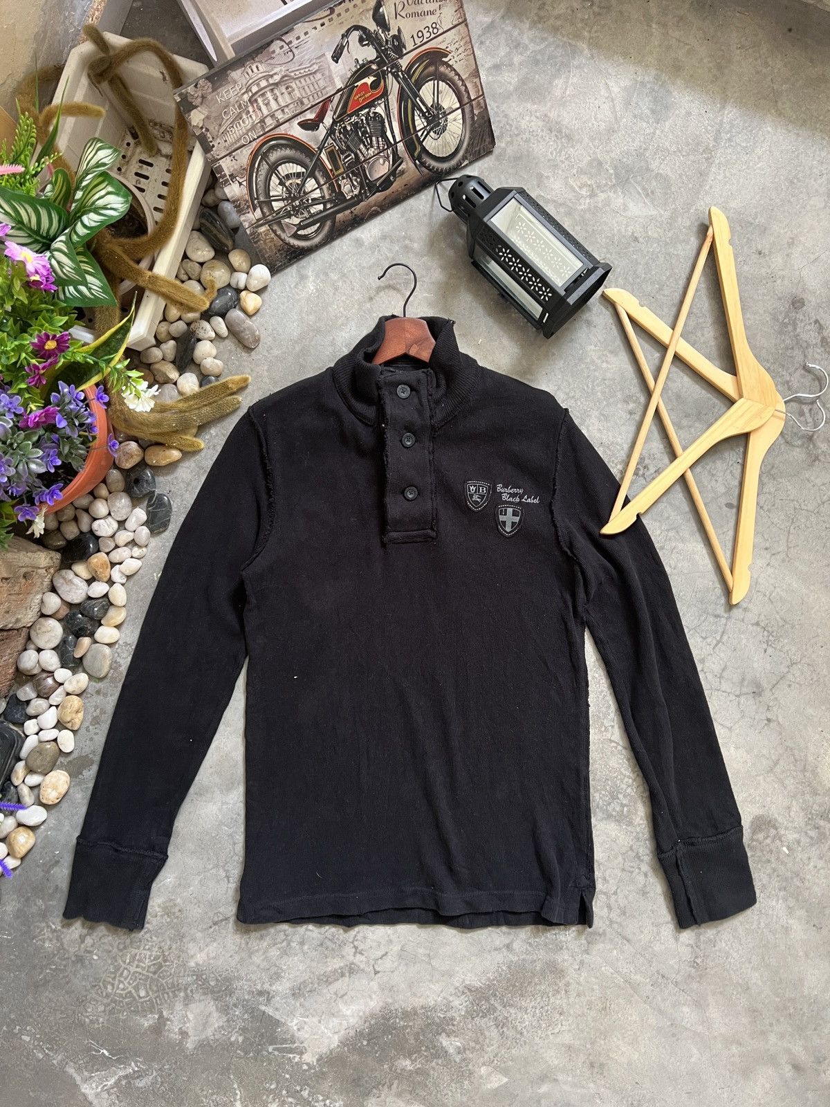 Black Label Vintage 🖤 Burberry Black Label Cover Neck Half Button Size US S / EU 44-46 / 1 - 1 Thumbnail