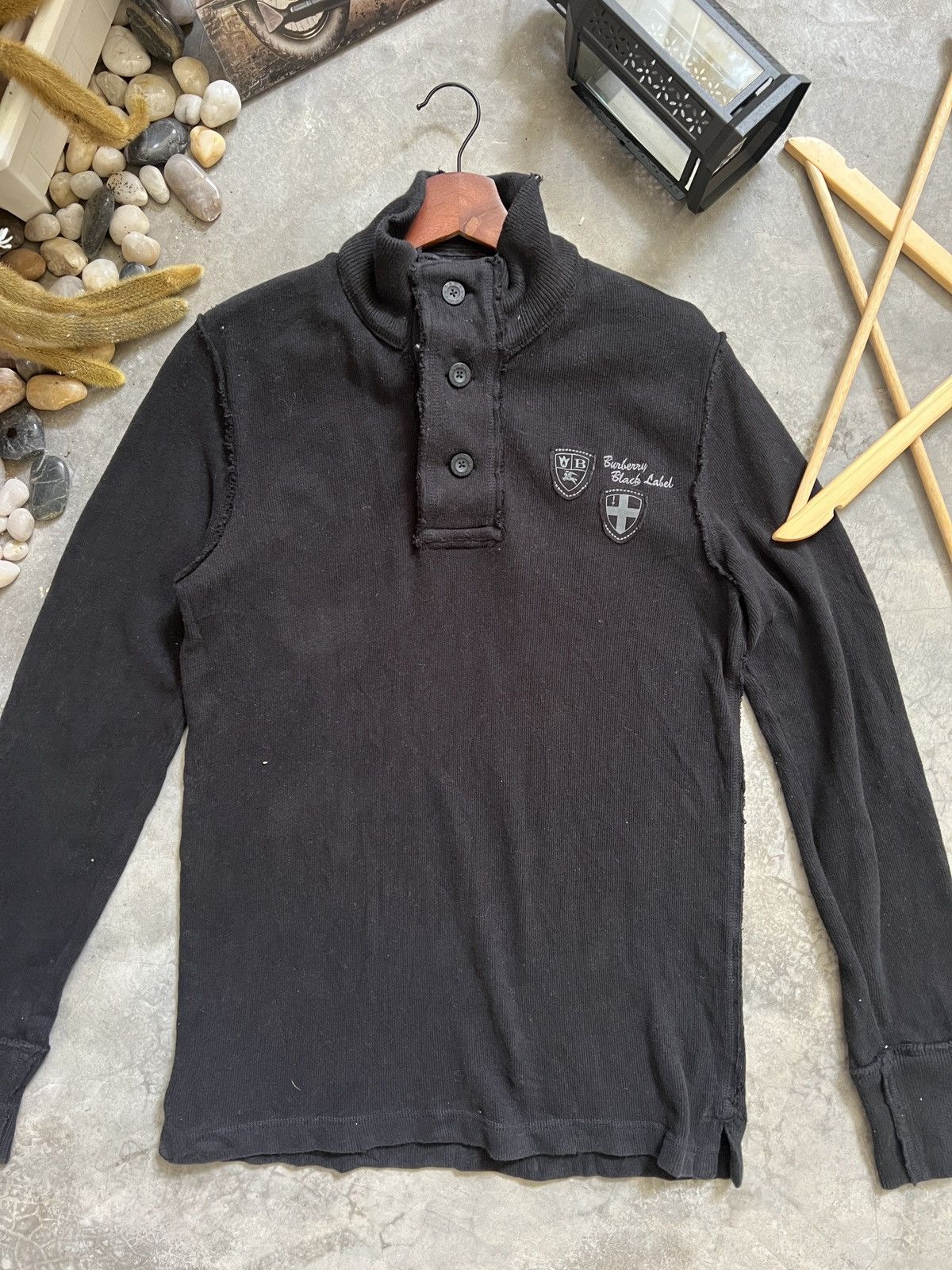 Black Label Vintage 🖤 Burberry Black Label Cover Neck Half Button Size US S / EU 44-46 / 1 - 2 Thumbnail