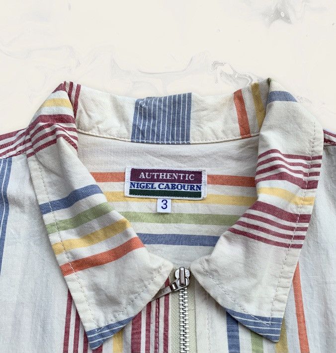 Nigel Cabourn Authentic Nigel Cabourn Cotton Stripe Zip Up Shirt Size US XL / EU 56 / 4 - 6 Thumbnail