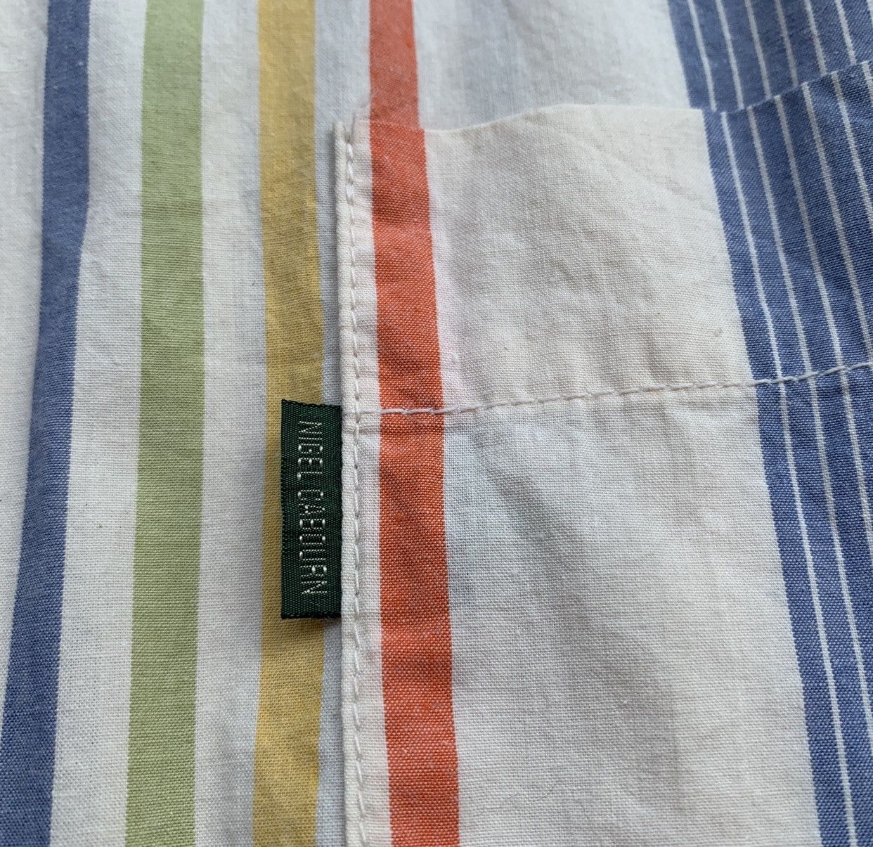 Nigel Cabourn Authentic Nigel Cabourn Cotton Stripe Zip Up Shirt Size US XL / EU 56 / 4 - 7 Thumbnail