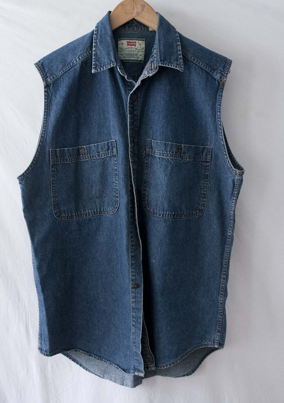Levi's × Vintage Levis Vest Denim Sleeveless Vintage Size M Size US M / EU 48-50 / 2 - 3 Thumbnail