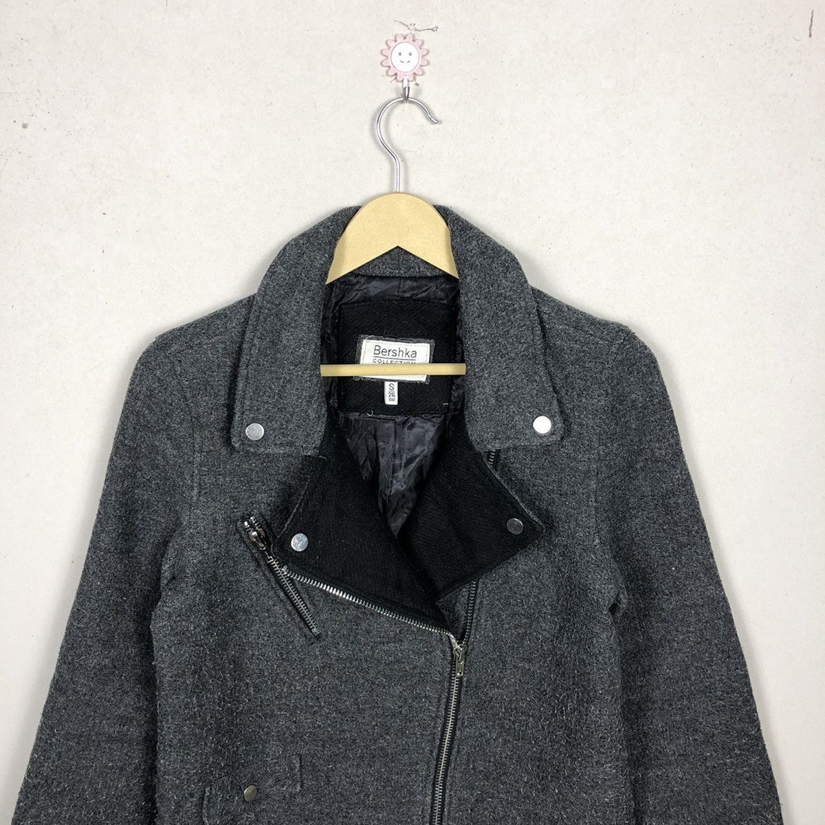 Bershka Double Collar Wool Jacket Gothic Punk Style
