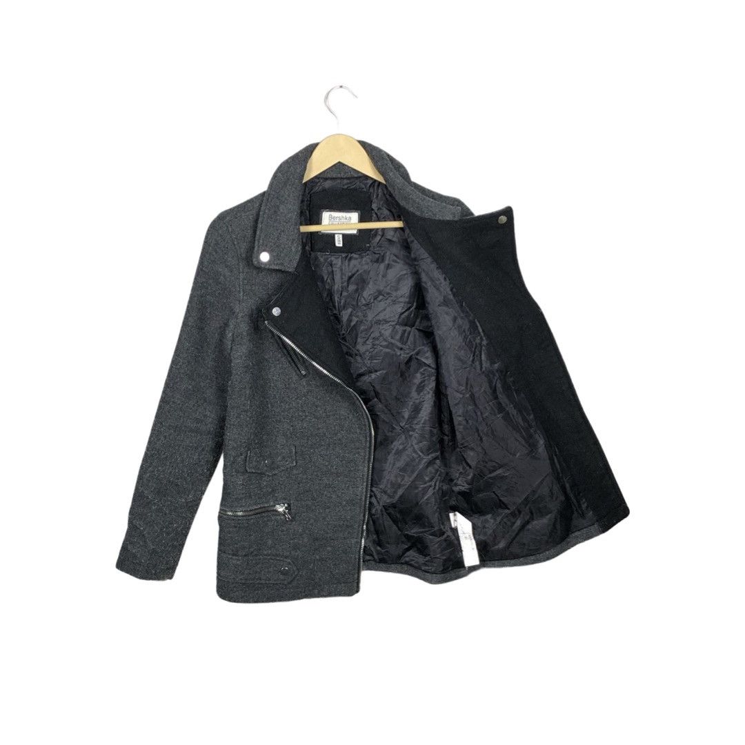 Bershka Double Collar Wool Jacket Gothic Punk Style