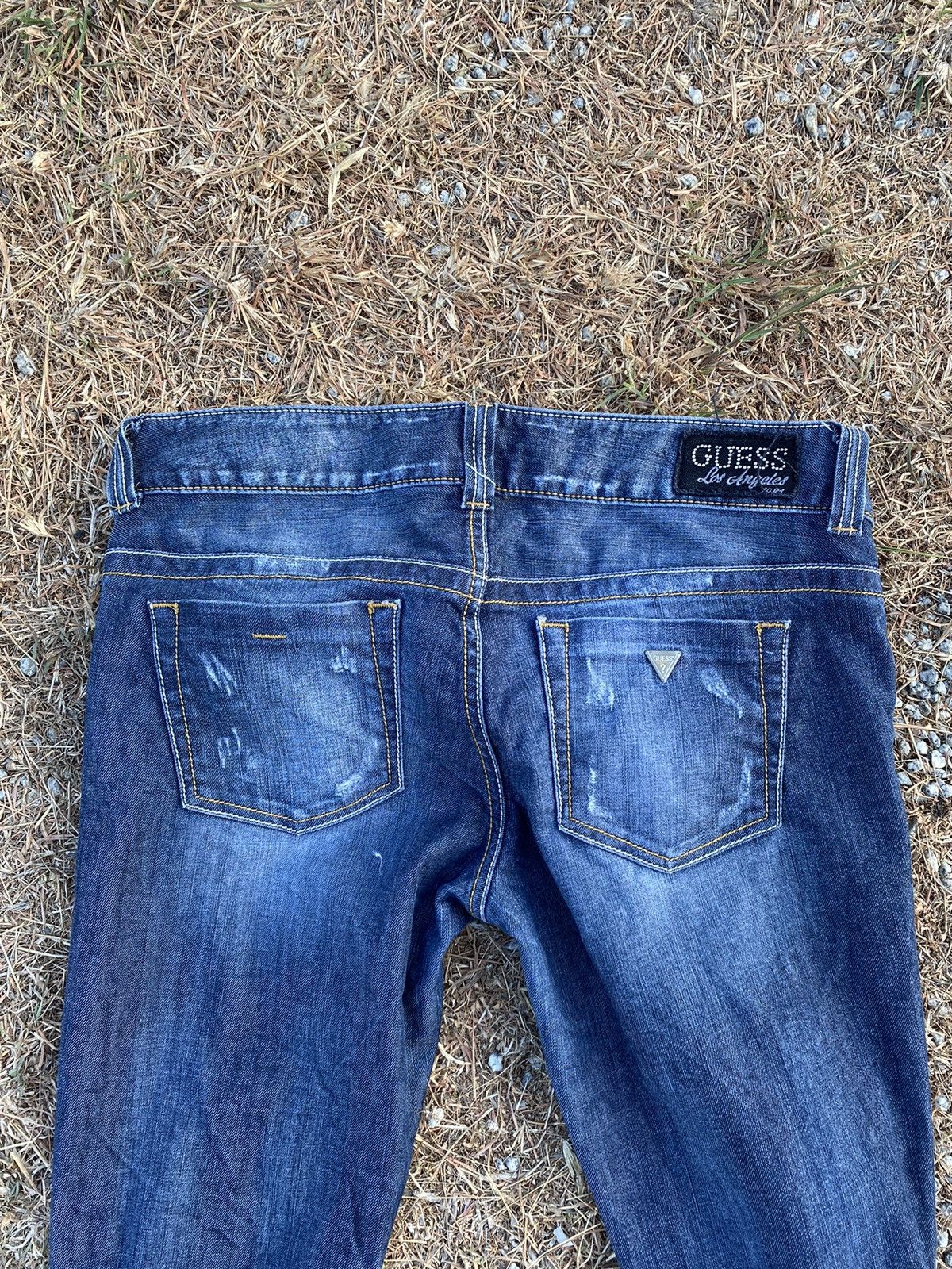 Guess × Jean Distressed Guess Low Rise Boot-Cut Stretch Jeans Size 37" - 9 Thumbnail