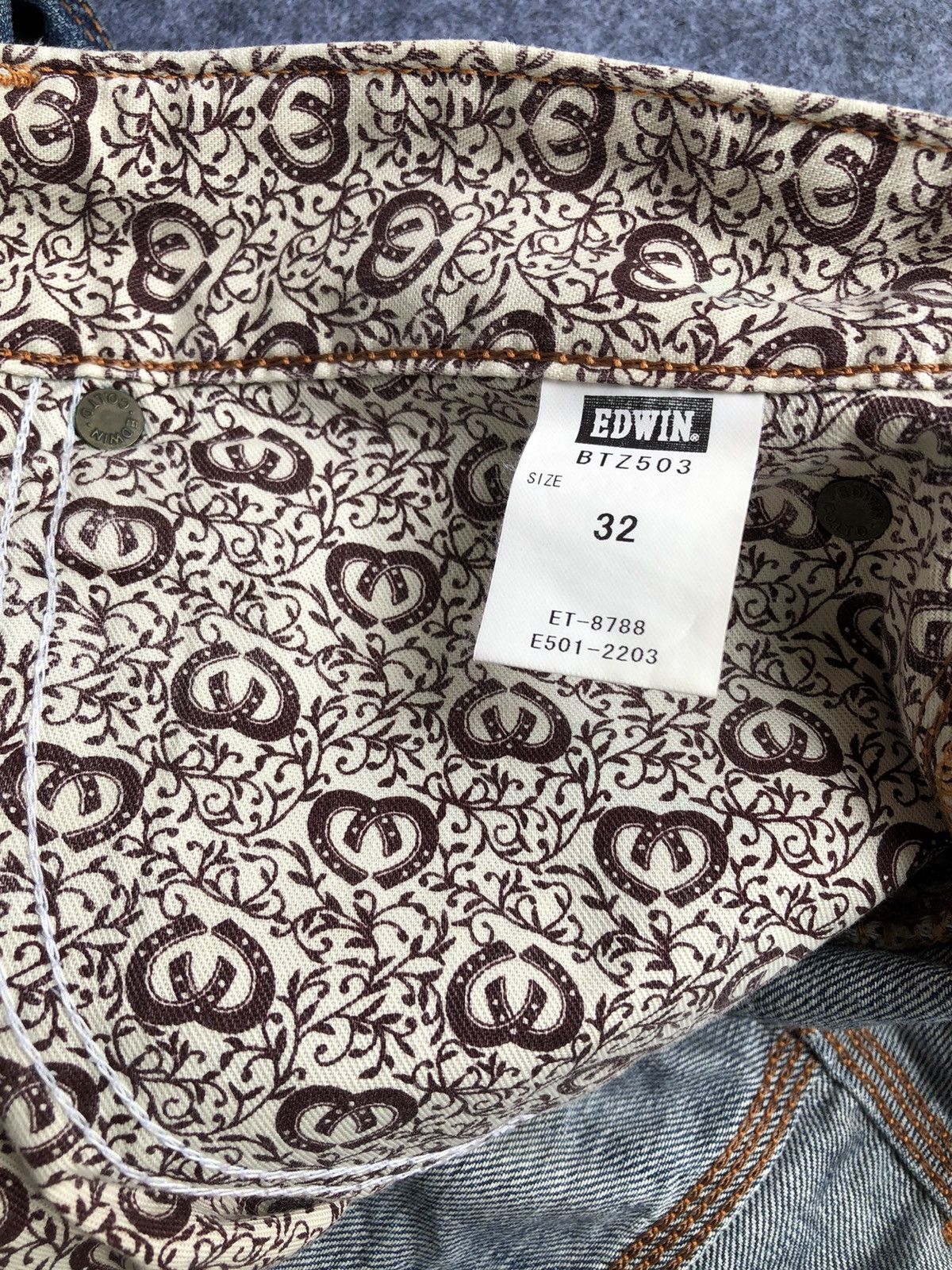 Edwin Last Drop🔥Rare‼️Edwin 503 Blue Trip Jeans Size US 34 / EU 50 - 12 Thumbnail