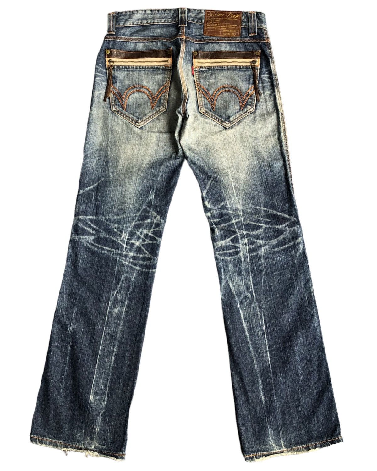 Edwin Last Drop🔥Rare‼️Edwin 503 Blue Trip Jeans Size US 34 / EU 50 - 1 Thumbnail
