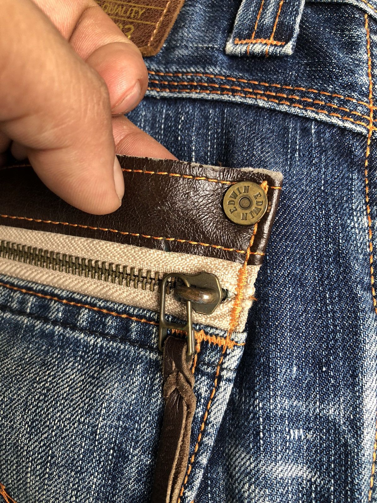 Edwin Last Drop🔥Rare‼️Edwin 503 Blue Trip Jeans Size US 34 / EU 50 - 10 Thumbnail