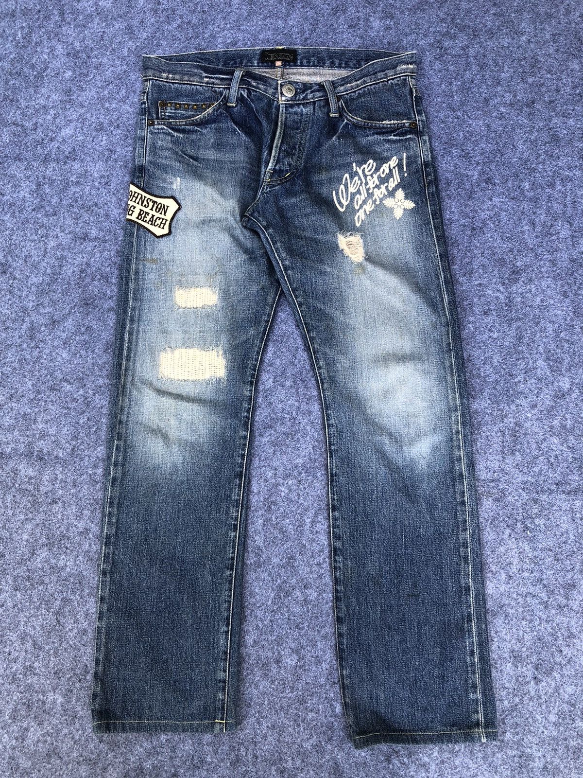 Johnston & Murphy Rare🔥Vtg Johnston Distressed Selvedge Japan Jeans Size US 33 - 3 Thumbnail