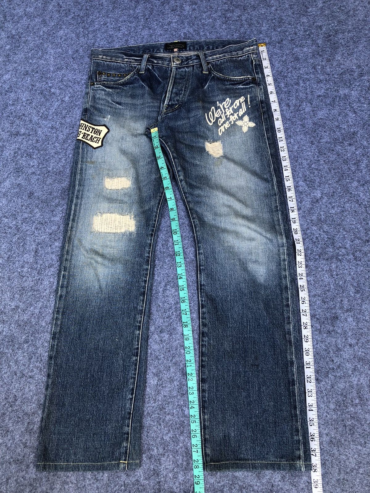 Johnston & Murphy Rare🔥Vtg Johnston Distressed Selvedge Japan Jeans Size US 33 - 16 Thumbnail