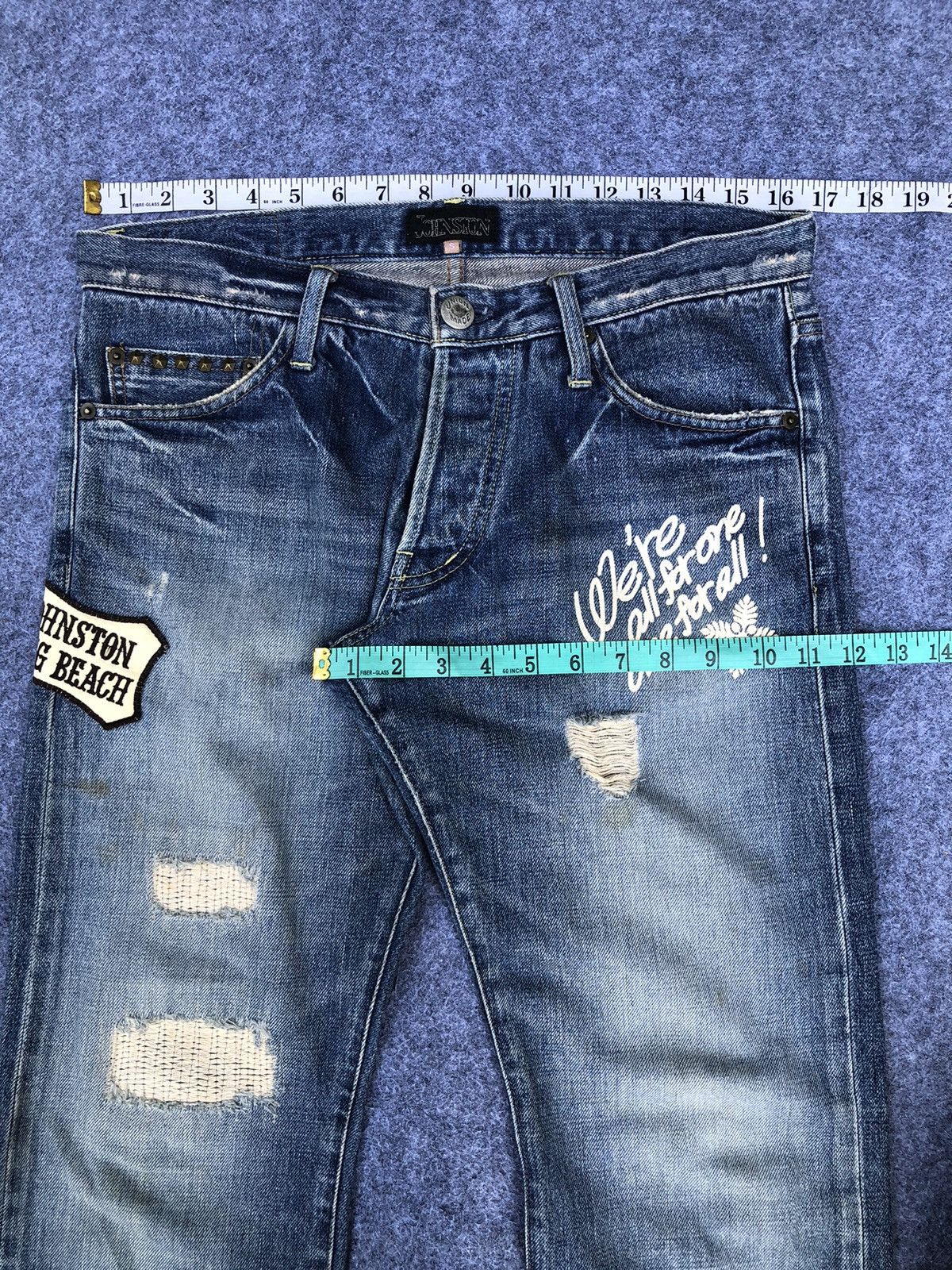 Johnston & Murphy Rare🔥Vtg Johnston Distressed Selvedge Japan Jeans Size US 33 - 14 Thumbnail