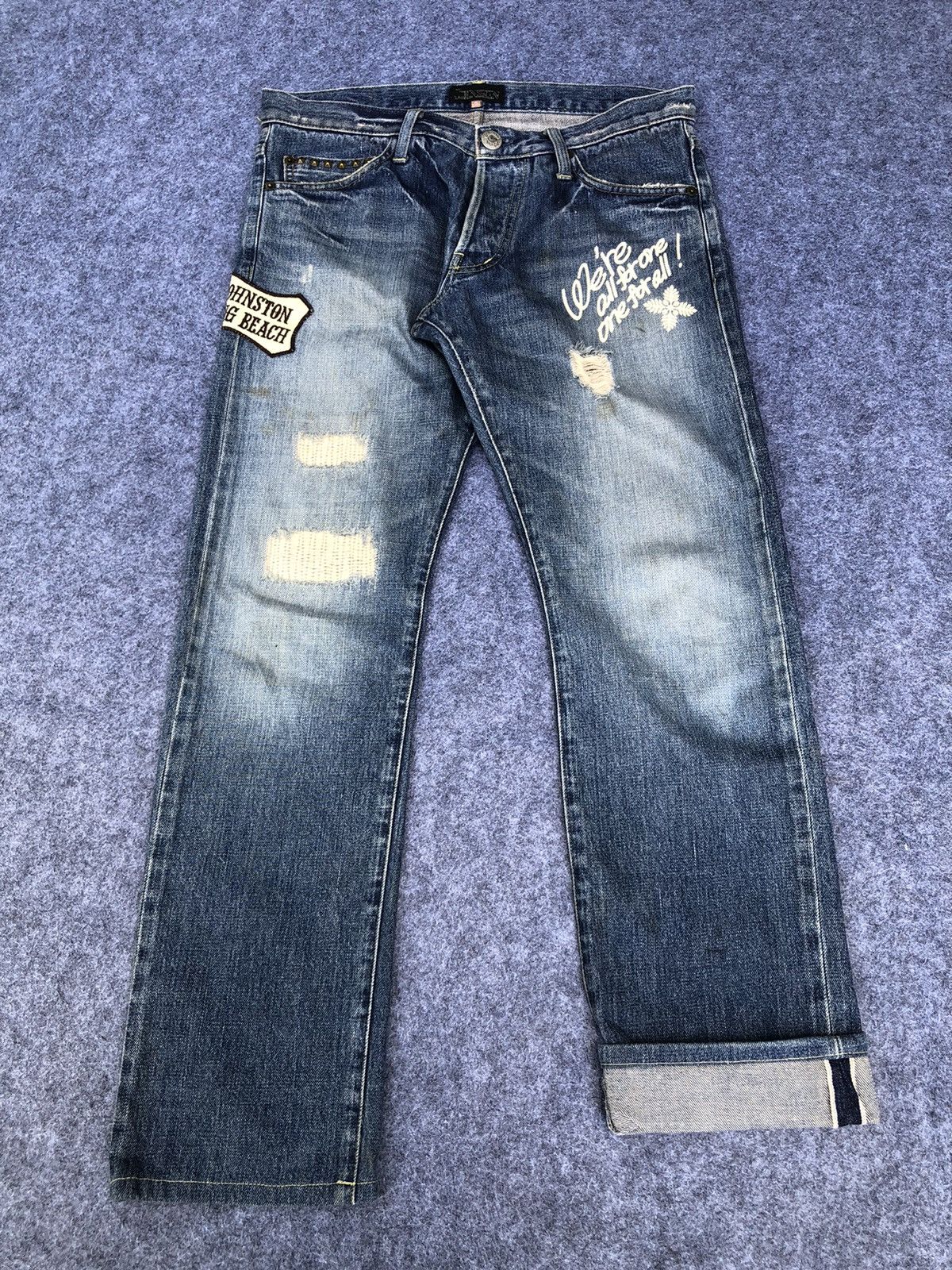Johnston & Murphy Rare🔥Vtg Johnston Distressed Selvedge Japan Jeans Size US 33 - 1 Thumbnail