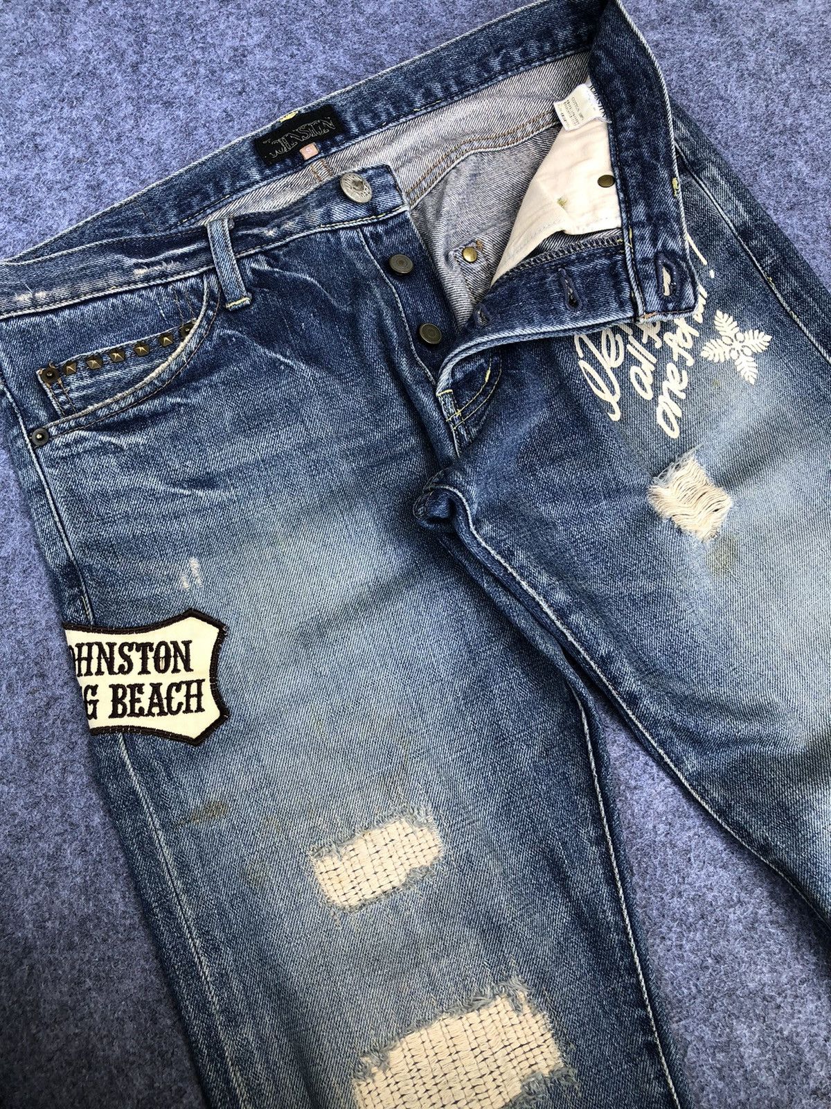 Johnston & Murphy Rare🔥Vtg Johnston Distressed Selvedge Japan Jeans Size US 33 - 2 Thumbnail