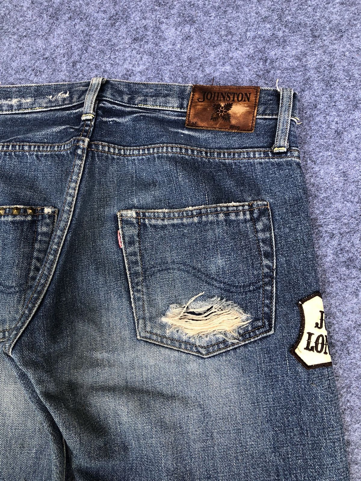 Johnston & Murphy Rare🔥Vtg Johnston Distressed Selvedge Japan Jeans Size US 33 - 7 Thumbnail