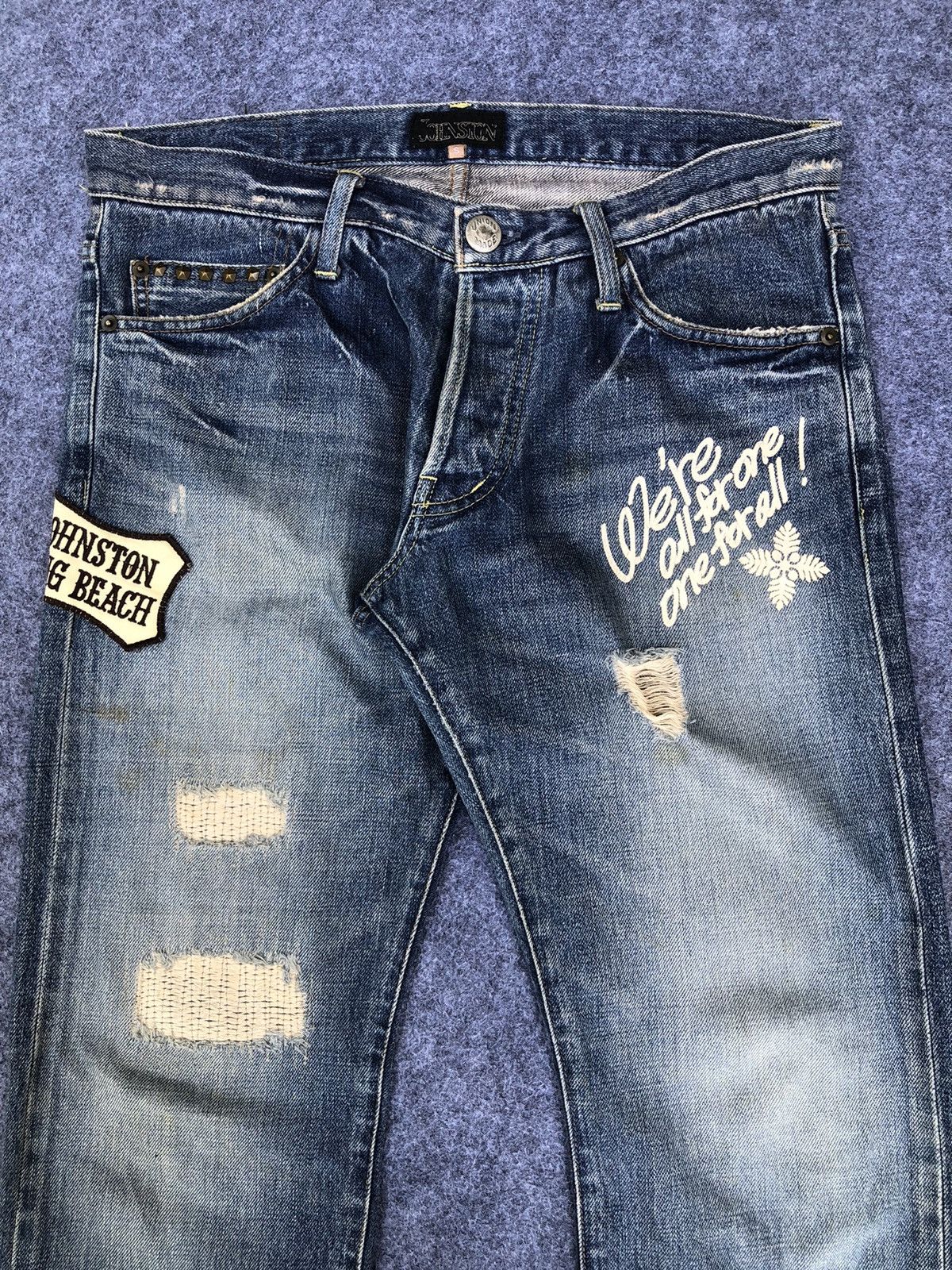 Johnston & Murphy Rare🔥Vtg Johnston Distressed Selvedge Japan Jeans Size US 33 - 5 Thumbnail