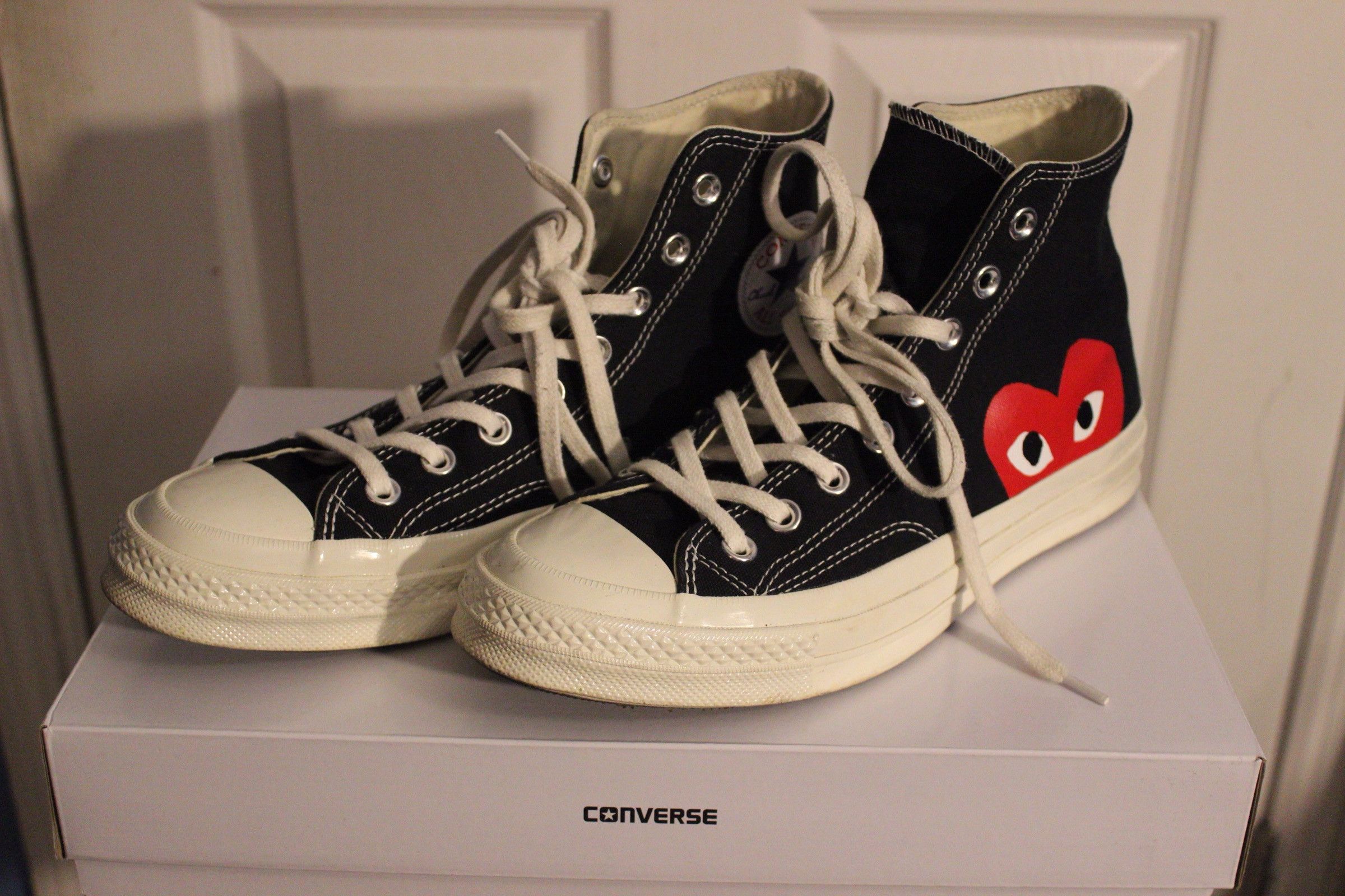 Comme des Garcons PLAY CDG Play x Converse Hi-Top (Black) Size US 8 / EU 41 - 1 Thumbnail