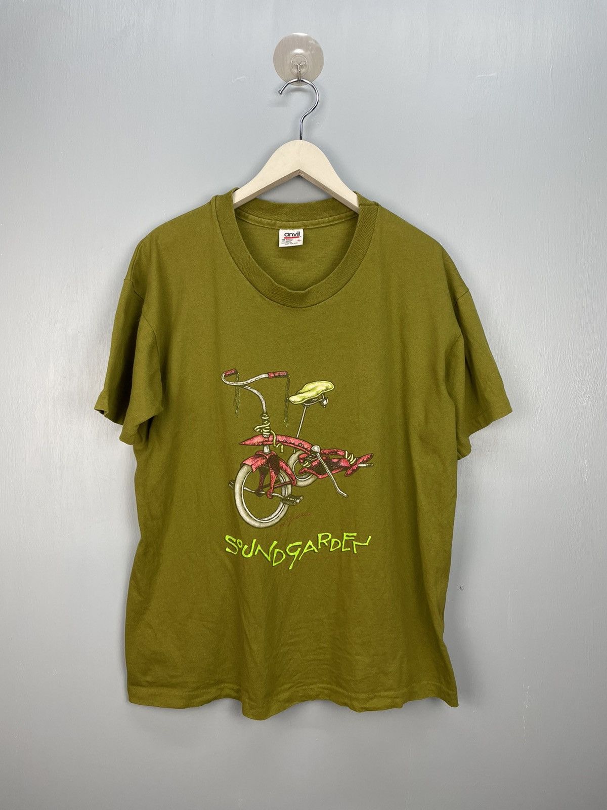 image of Band Tees x Vintage 90's Soundgarden Pushead Design Band T Shirt in Green, Men's (Size Large)