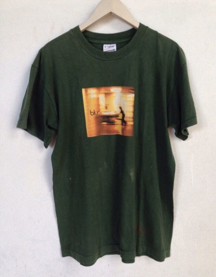 image of Band Tees x Vintage 90's Blur Britpop Band T Shirt in Green, Men's (Size Medium)