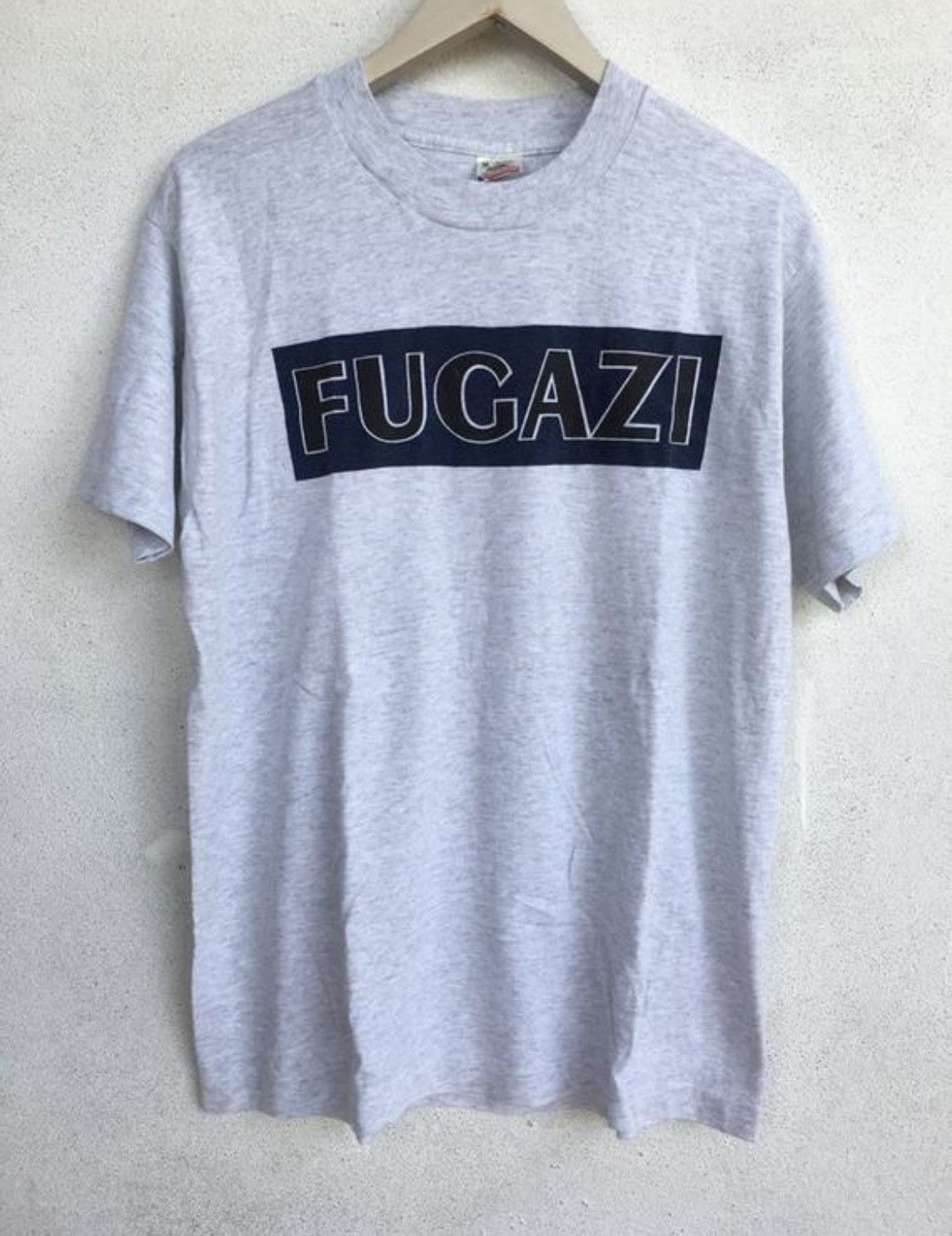 image of Band Tees x Vintage 90's Fugazi Punk Band Promo T Shirt in Grey, Men's (Size Medium)