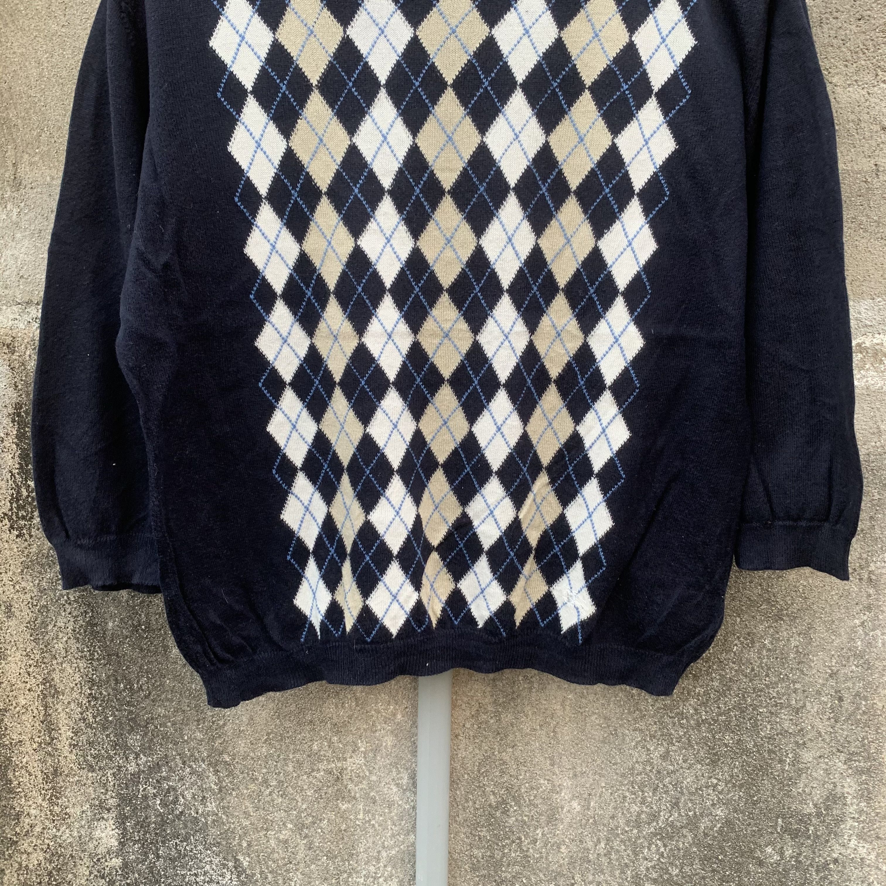Burberry Burberry London Knit Argle Pattern Diamond Jumper Sweater Size US M / EU 48-50 / 2 - 2 Thumbnail