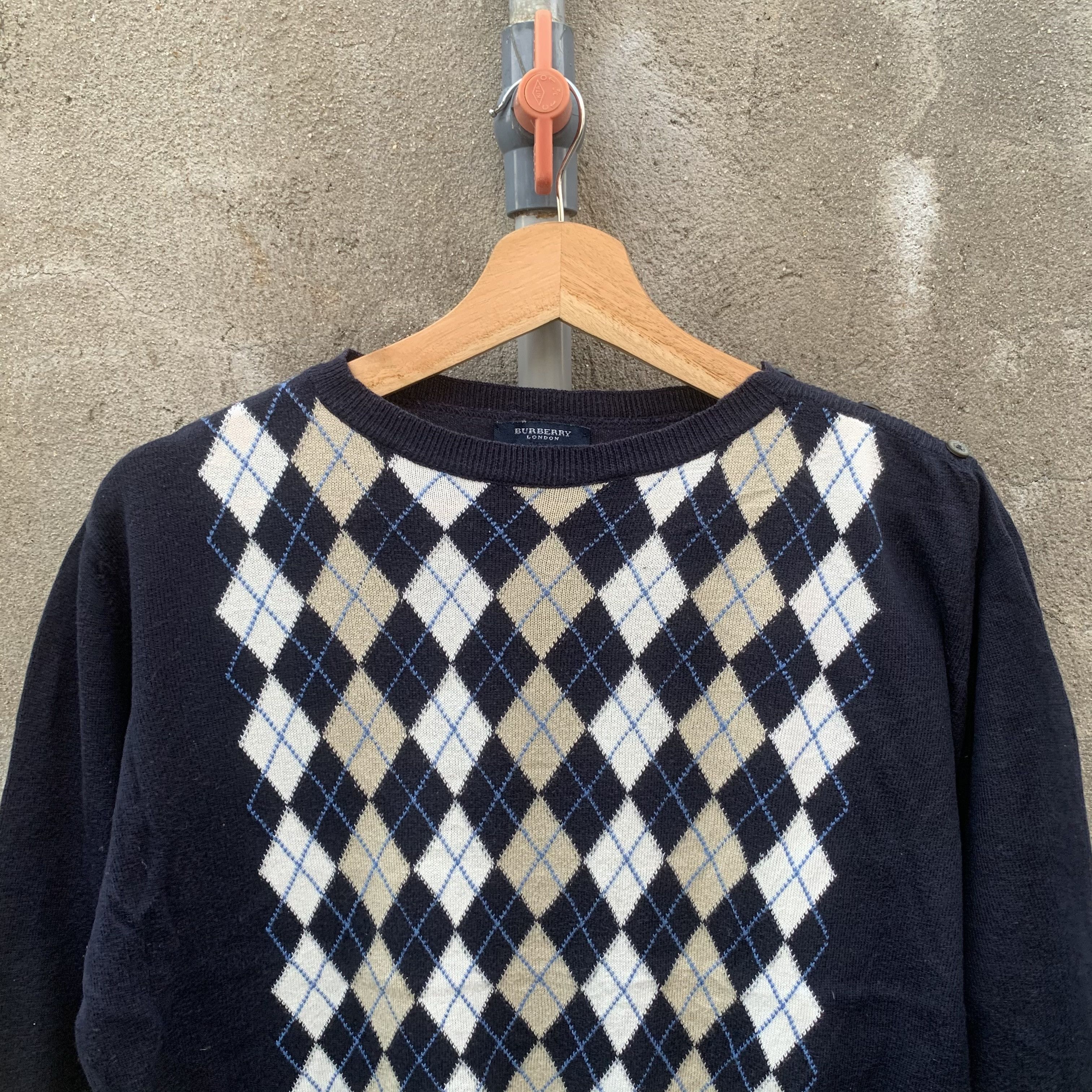Burberry Burberry London Knit Argle Pattern Diamond Jumper Sweater Size US M / EU 48-50 / 2 - 5 Thumbnail