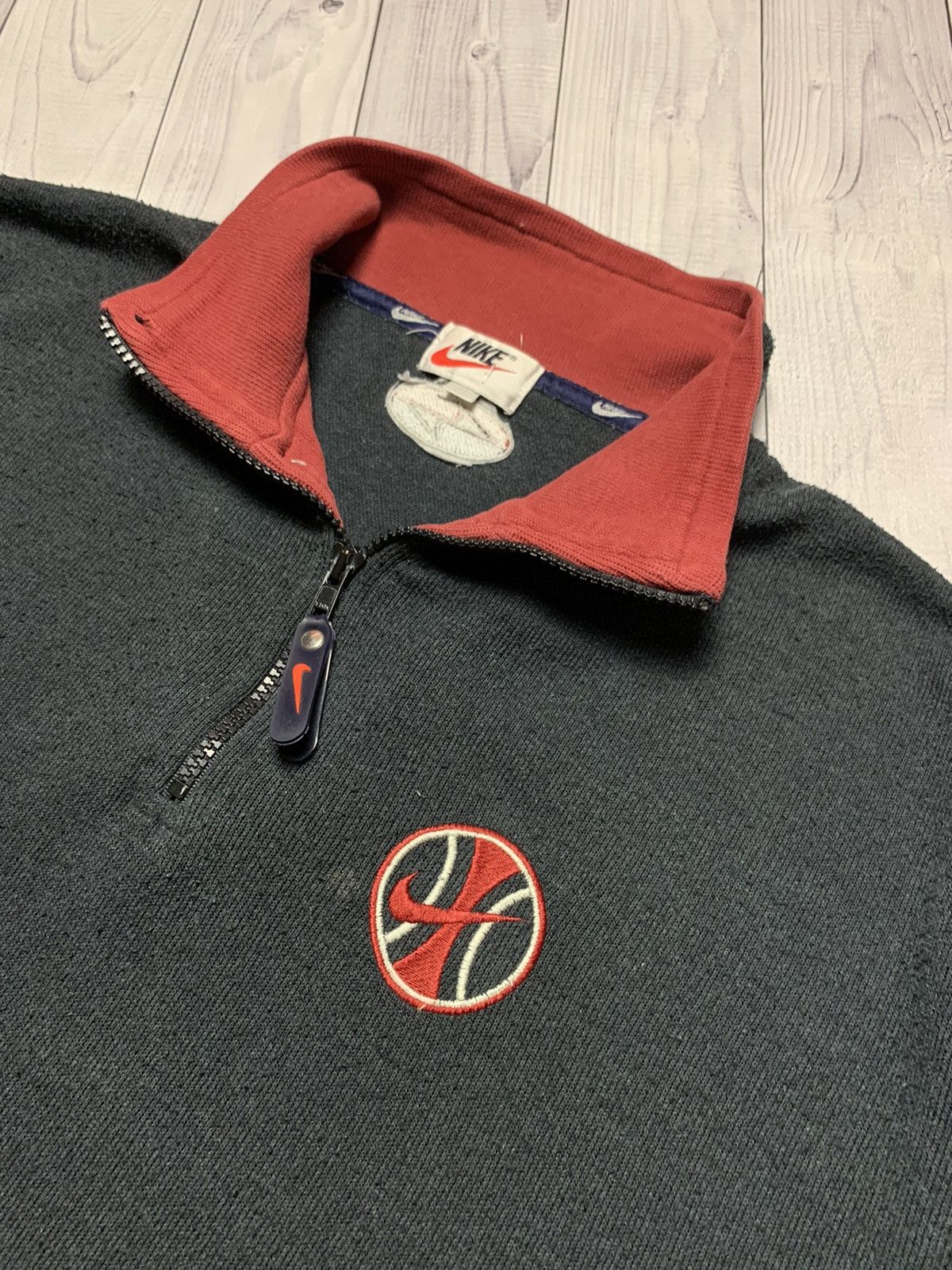 Nike × Vintage Vintage Nike sweatshirt zip 1/4 logo rare size M Size US M / EU 48-50 / 2 - 4 Thumbnail