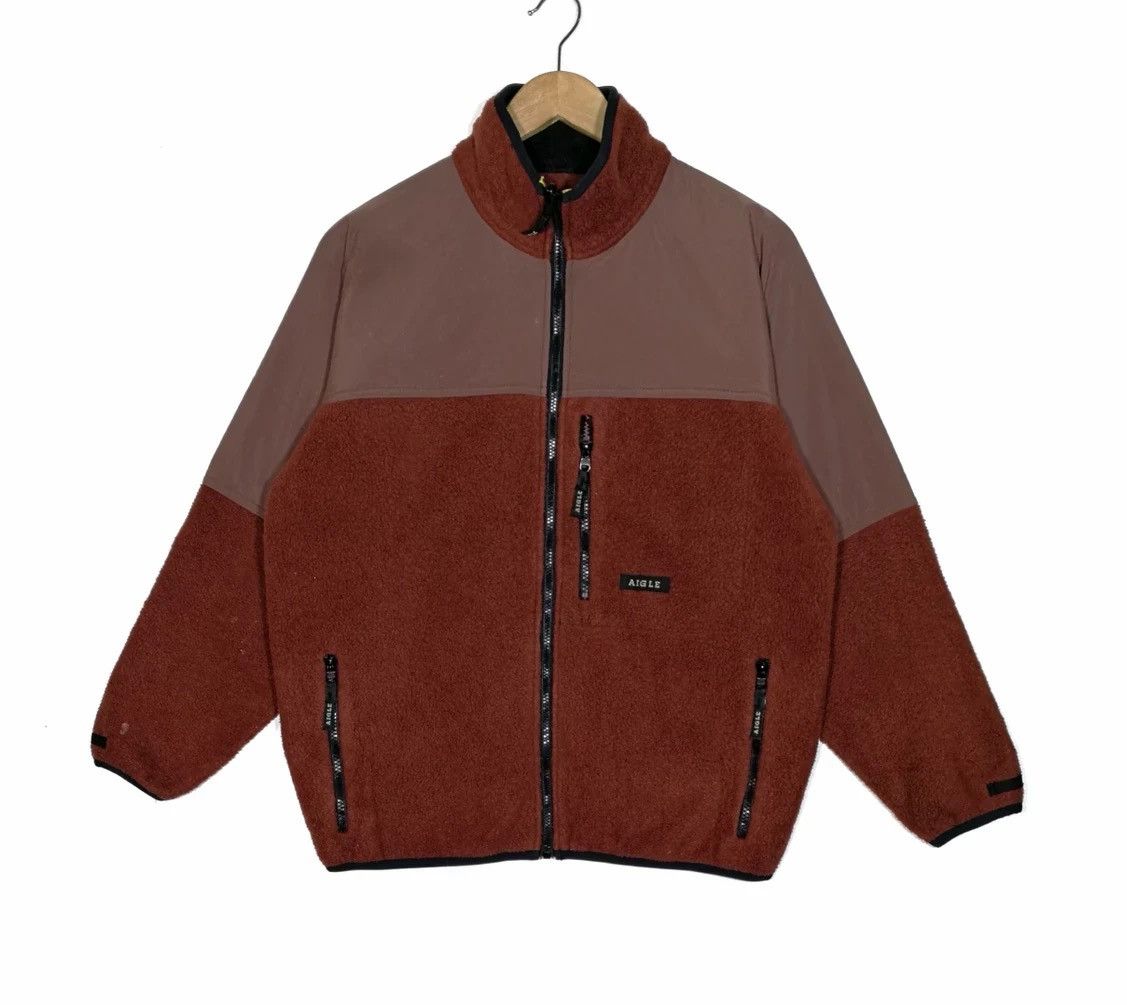 image of Aigle Fleece Jacket Activewear Streetwear in Brown, Men's (Size Small)