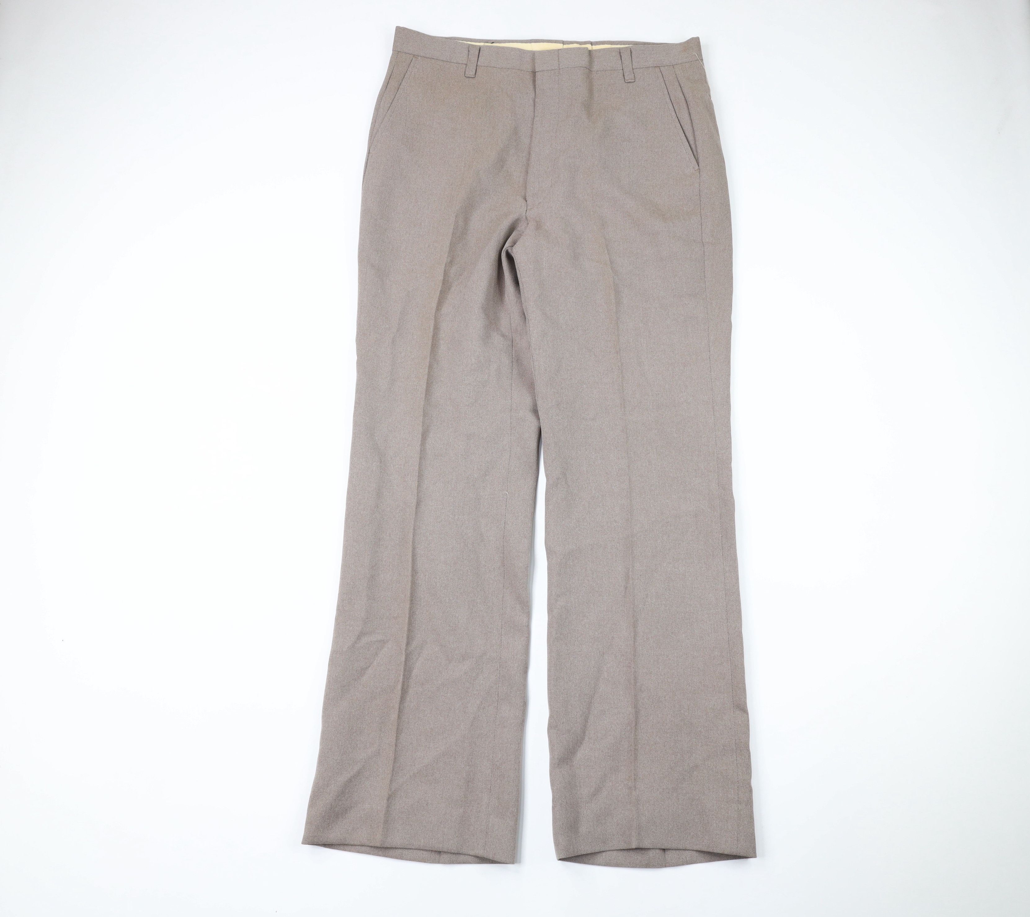 image of Vintage 70's Streetwear Herringbone Bell Bottoms Pants Usa in Grey, Men's (Size 36)