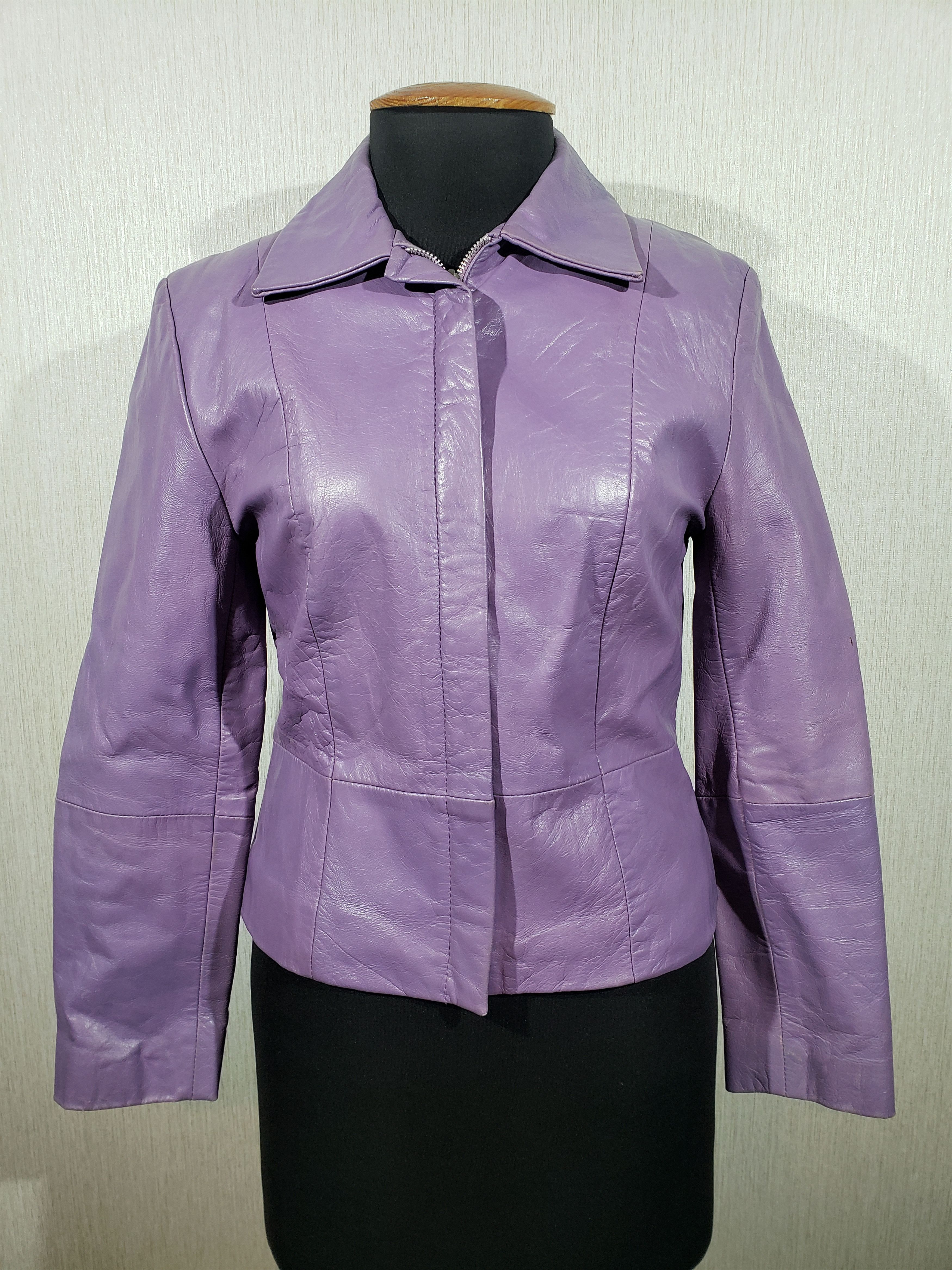 Simple women's leather jacket.