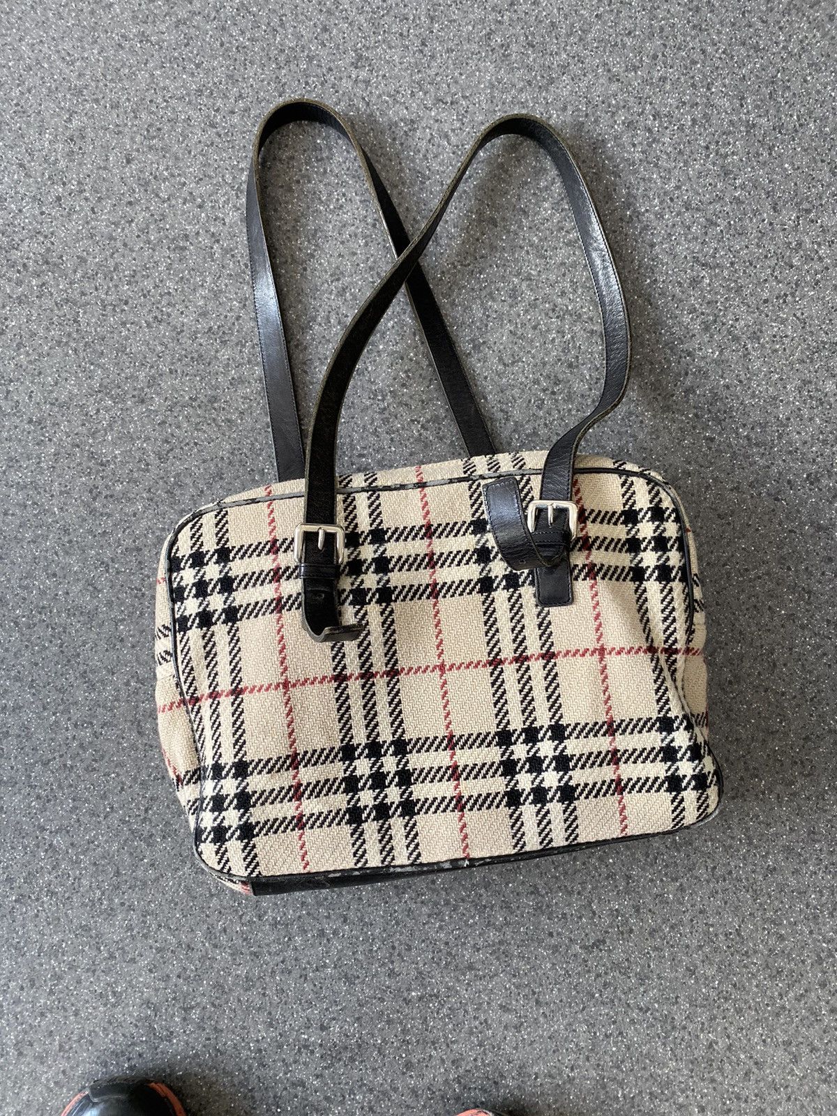 Burberry × Vintage Vintage Barberry Wool Hand Bag Size ONE SIZE - 2 Thumbnail
