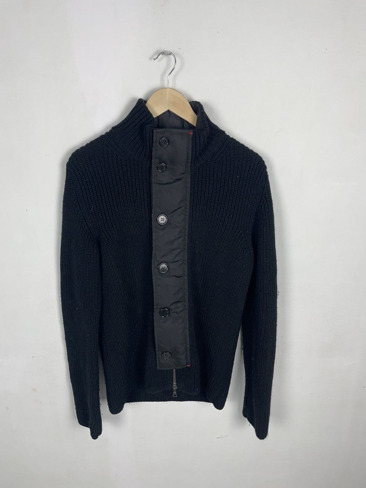 Prada Wool/Nylon Full Zip/Buttons Sweater
