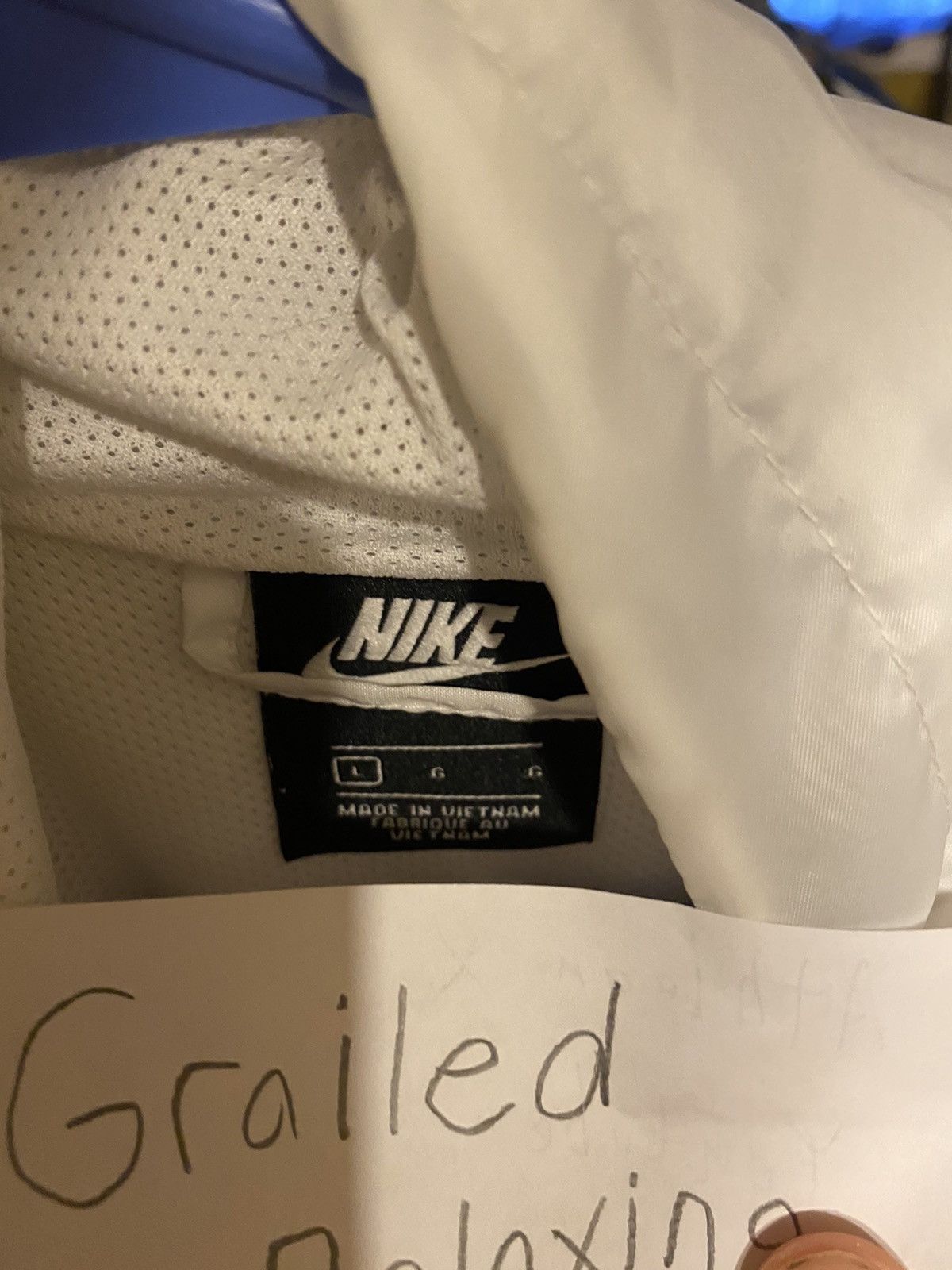 Nike White Nike Windbreaker Size US L / EU 52-54 / 3 - 2 Thumbnail
