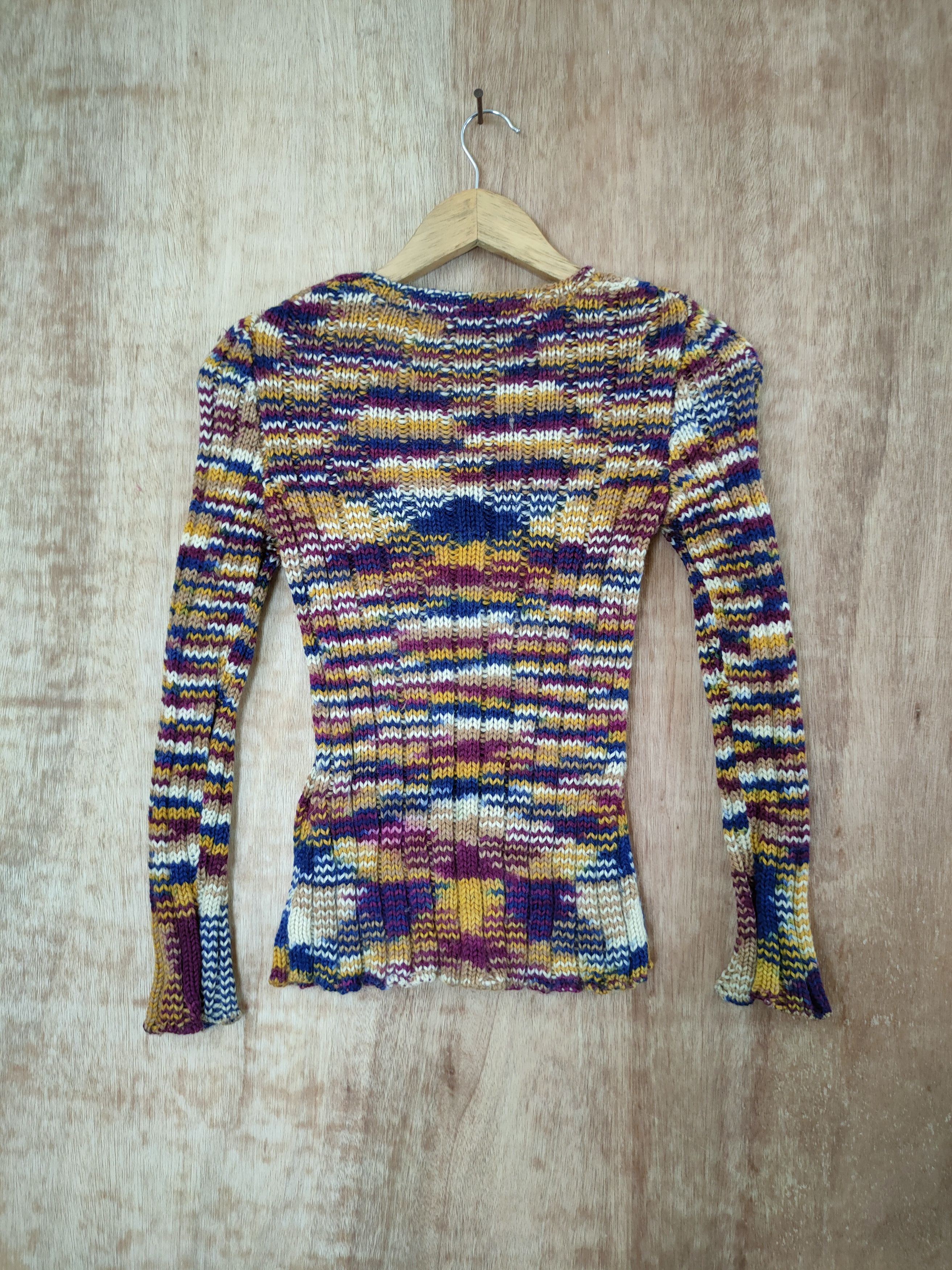 Hanae Mori Vivid Hanea Mori rainbow knitwear art vintage #46-573DLL Size S / US 4 / IT 40 - 6 Thumbnail