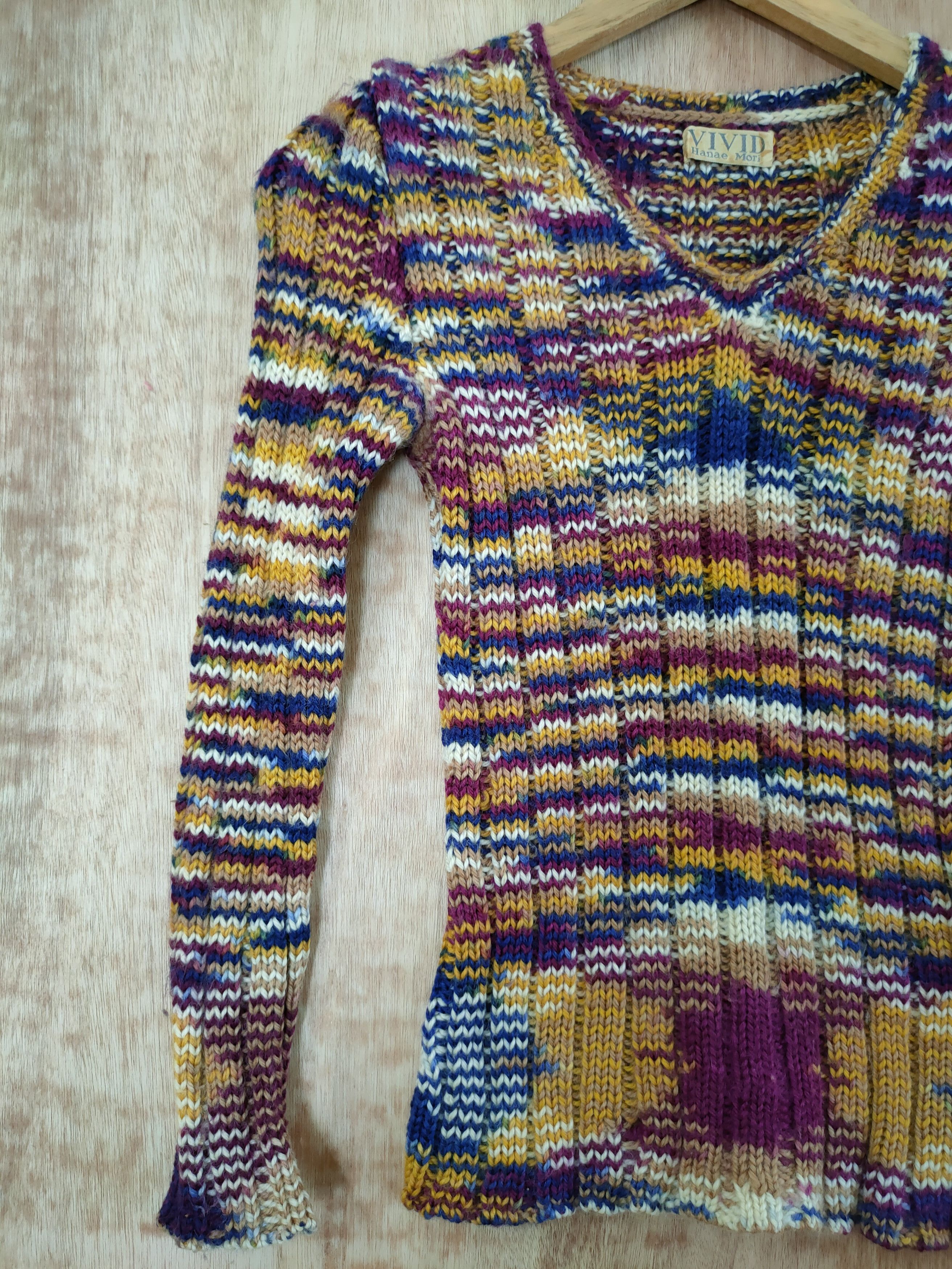 Hanae Mori Vivid Hanea Mori rainbow knitwear art vintage #46-573DLL Size S / US 4 / IT 40 - 2 Thumbnail