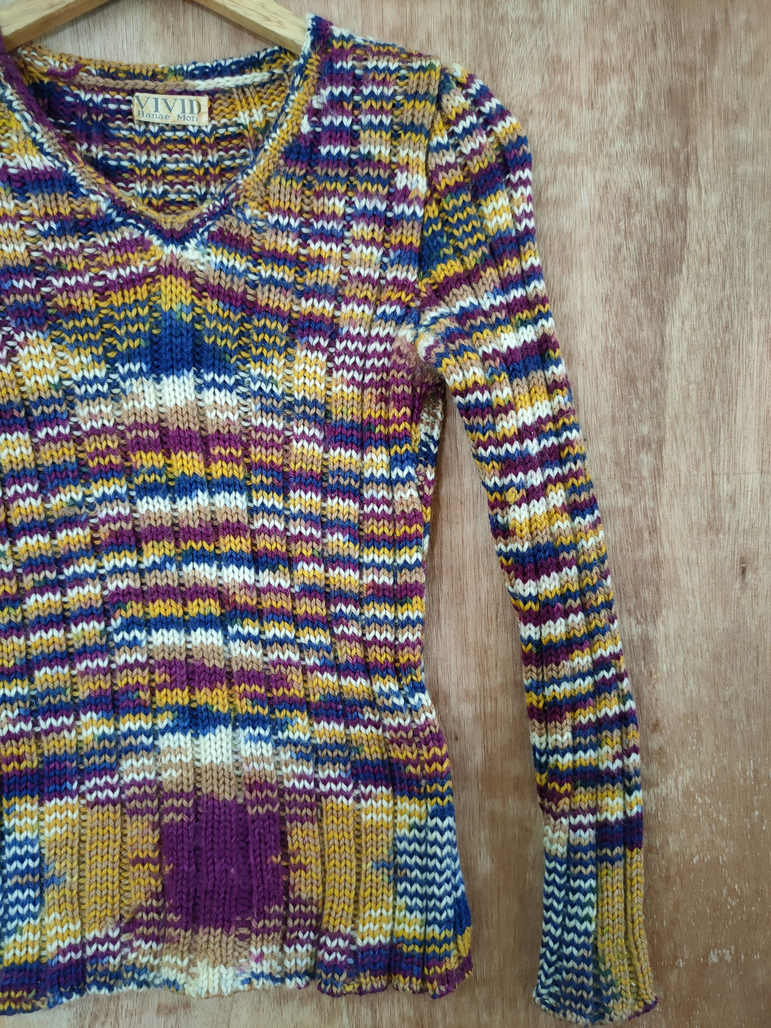 Hanae Mori Vivid Hanea Mori rainbow knitwear art vintage #46-573DLL Size S / US 4 / IT 40 - 3 Thumbnail