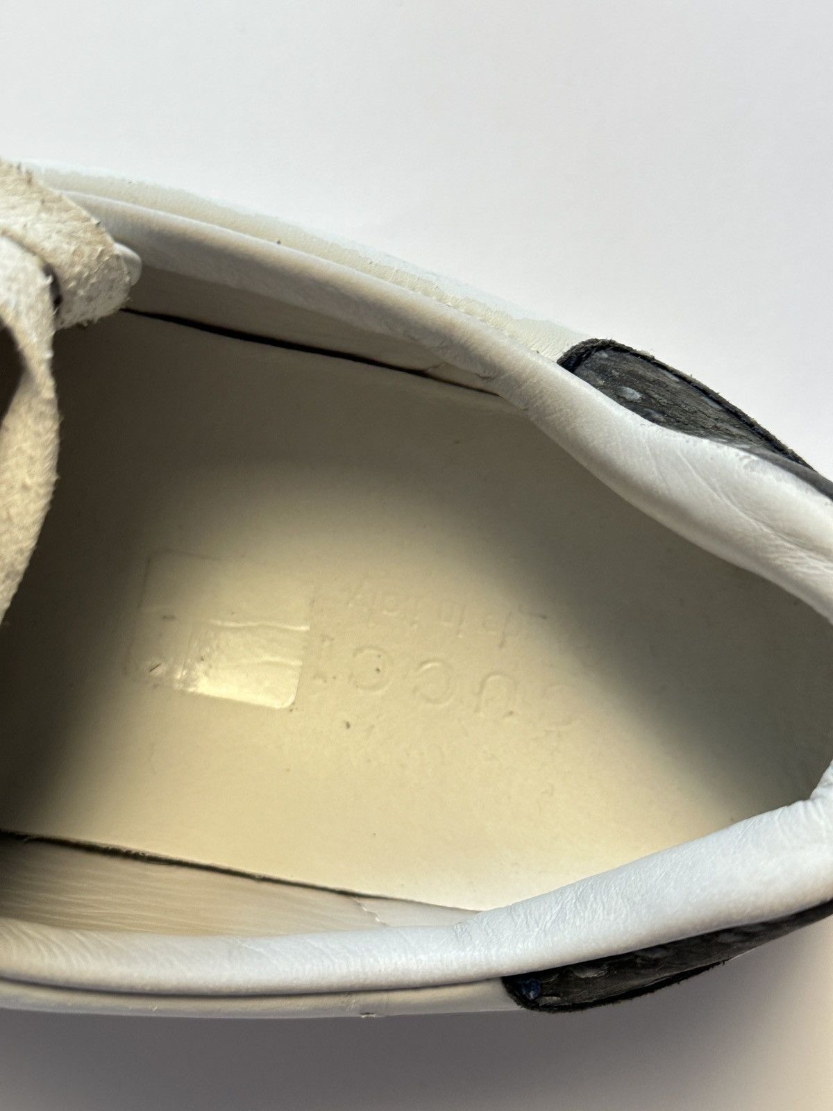 Gucci Gucci Ace Leather Sneaker White Navy Size US 9.5 / EU 42-43 - 12 Thumbnail