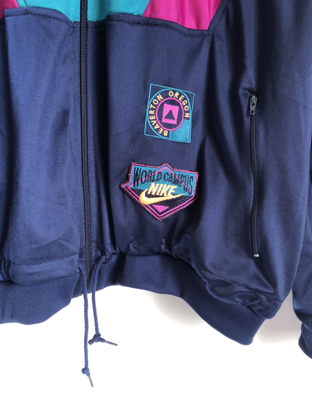 Nike × Vintage Vintage 80s Nike Oregon Beverton Track Jacket Y2k Swoosh Size US XL / EU 56 / 4 - 6 Thumbnail