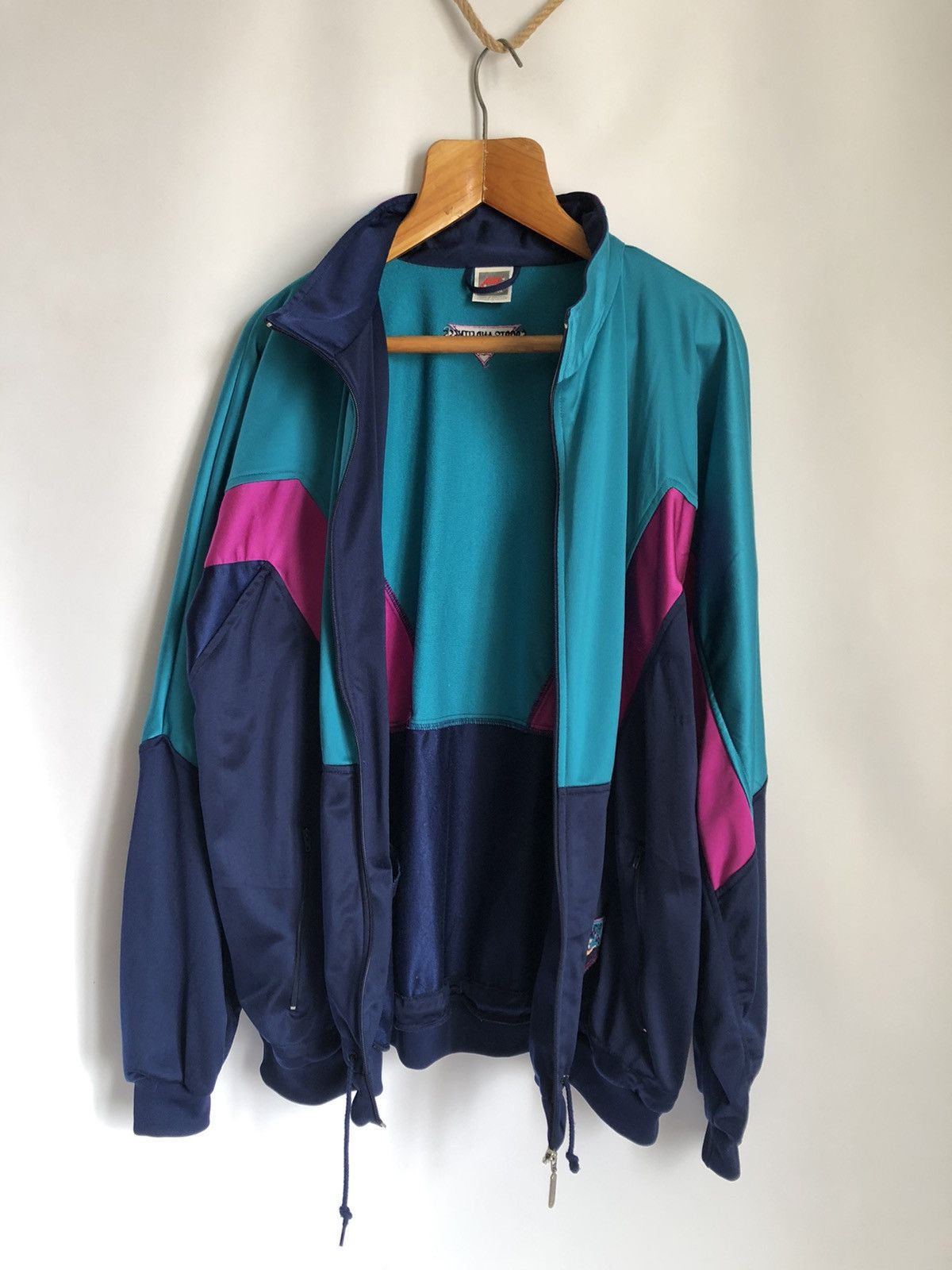 Nike × Vintage Vintage 80s Nike Oregon Beverton Track Jacket Y2k Swoosh Size US XL / EU 56 / 4 - 2 Thumbnail