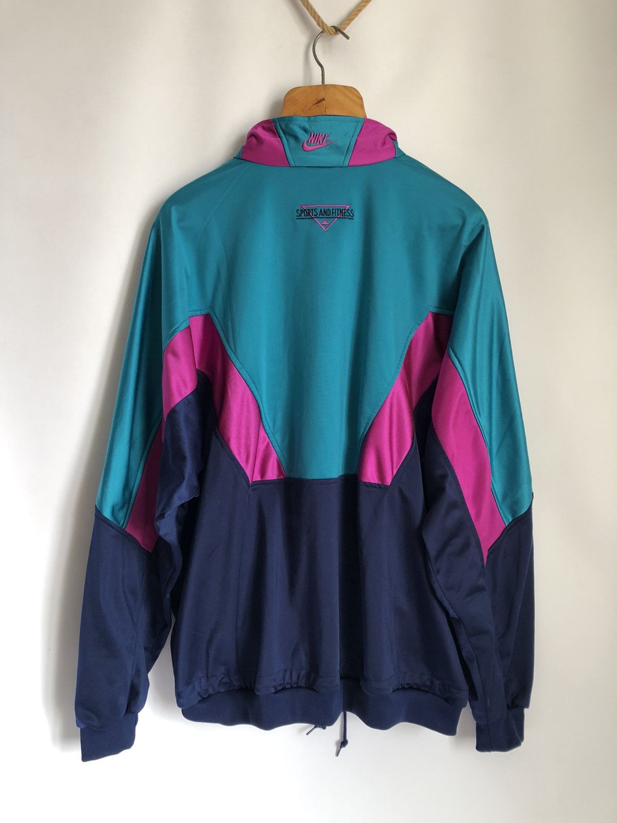 Nike × Vintage Vintage 80s Nike Oregon Beverton Track Jacket Y2k Swoosh Size US XL / EU 56 / 4 - 4 Thumbnail