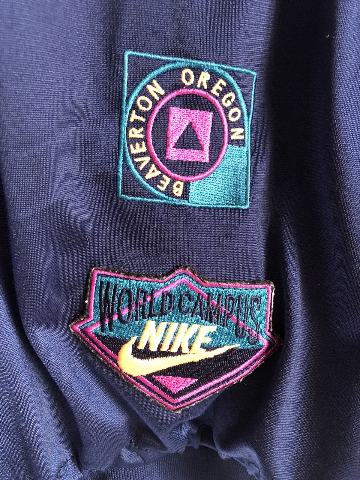 Nike × Vintage Vintage 80s Nike Oregon Beverton Track Jacket Y2k Swoosh Size US XL / EU 56 / 4 - 3 Thumbnail