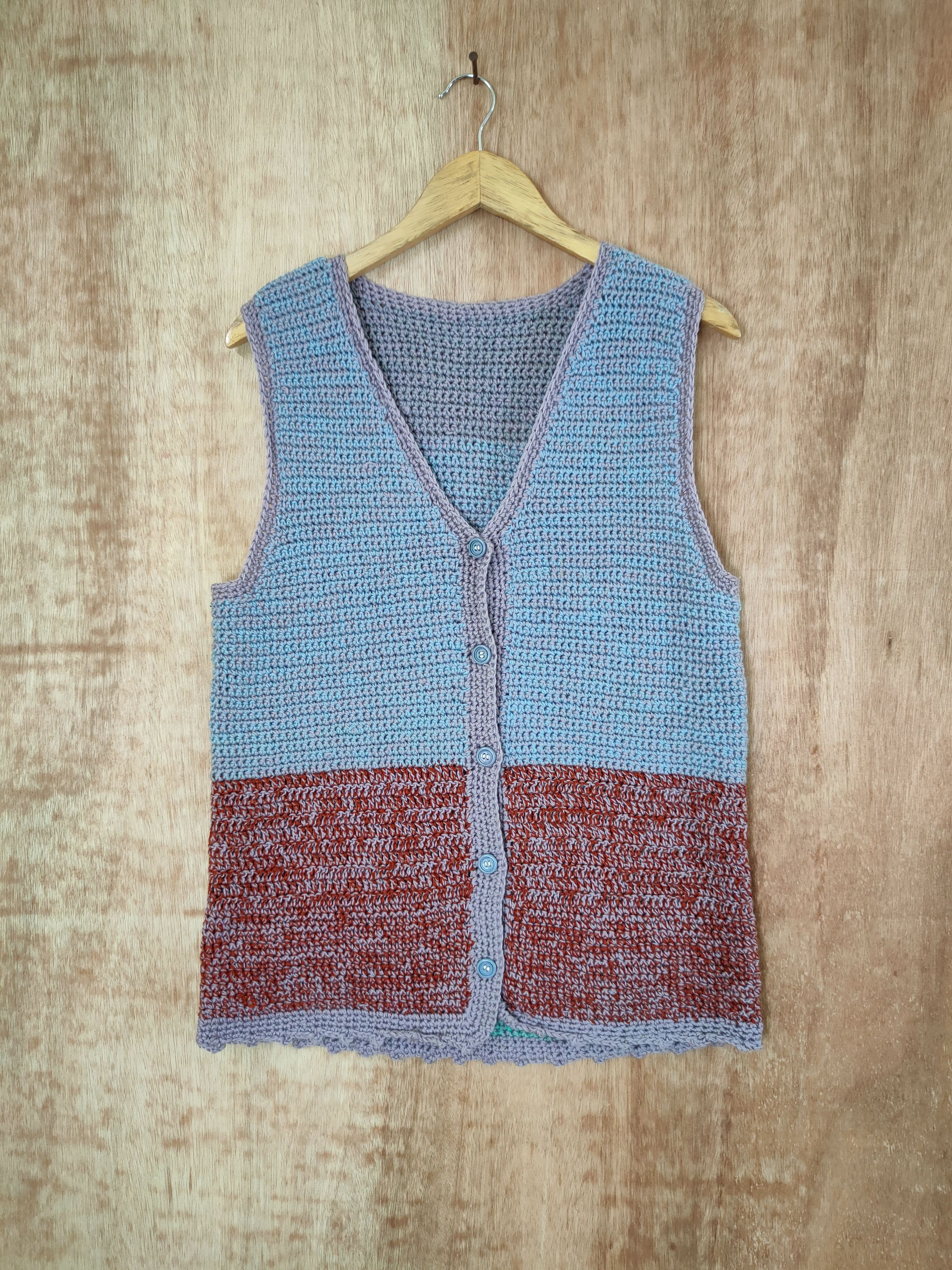 DL Vintage handmade knitwear vest cable knit #46-568