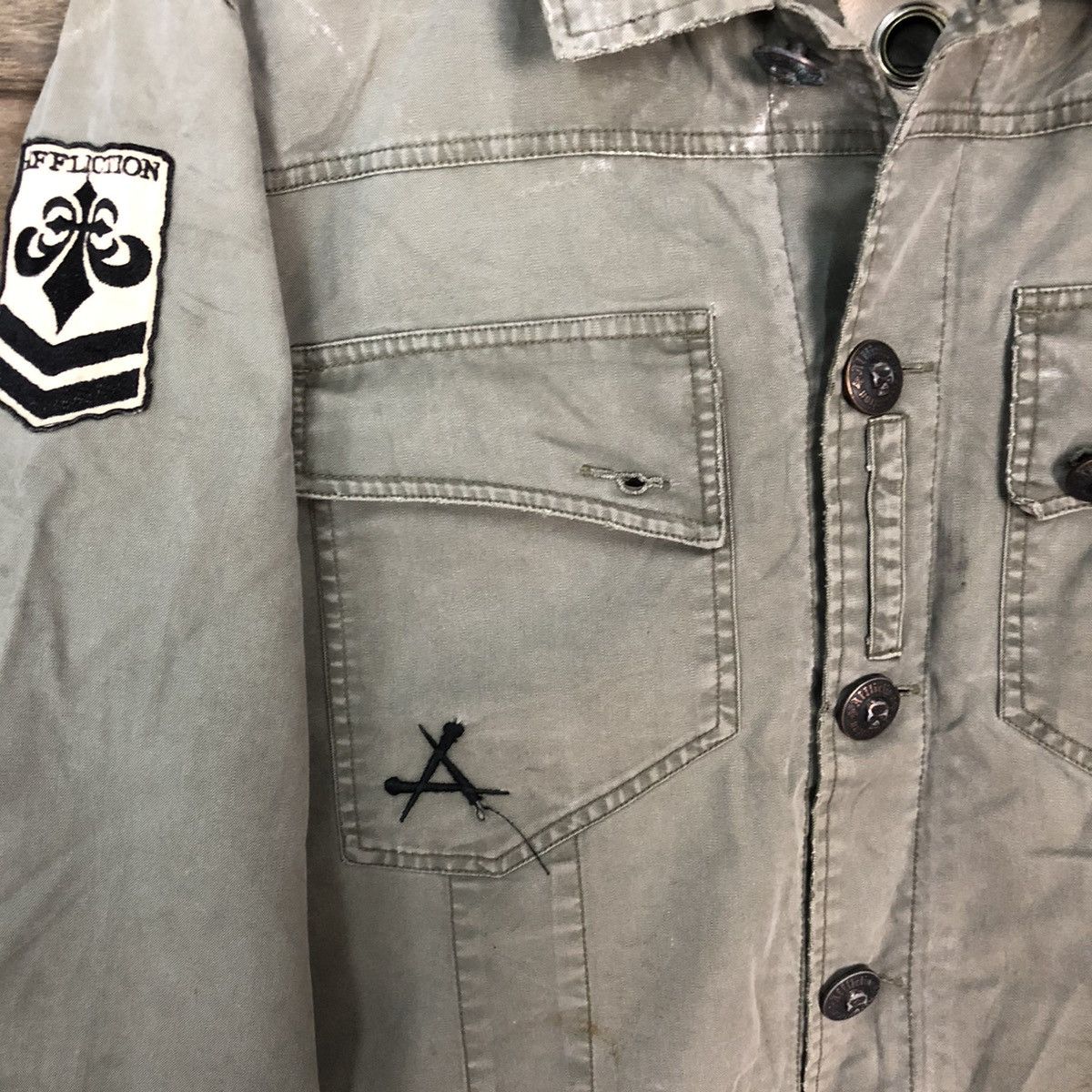 Affliction Affliction Skulls Green Light Jacket army #2830DLL Size US L / EU 52-54 / 3 - 11 Thumbnail