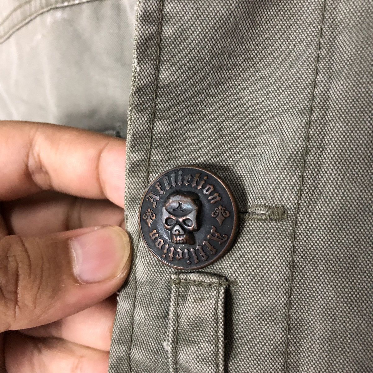 Affliction Affliction Skulls Green Light Jacket army #2830DLL Size US L / EU 52-54 / 3 - 13 Thumbnail