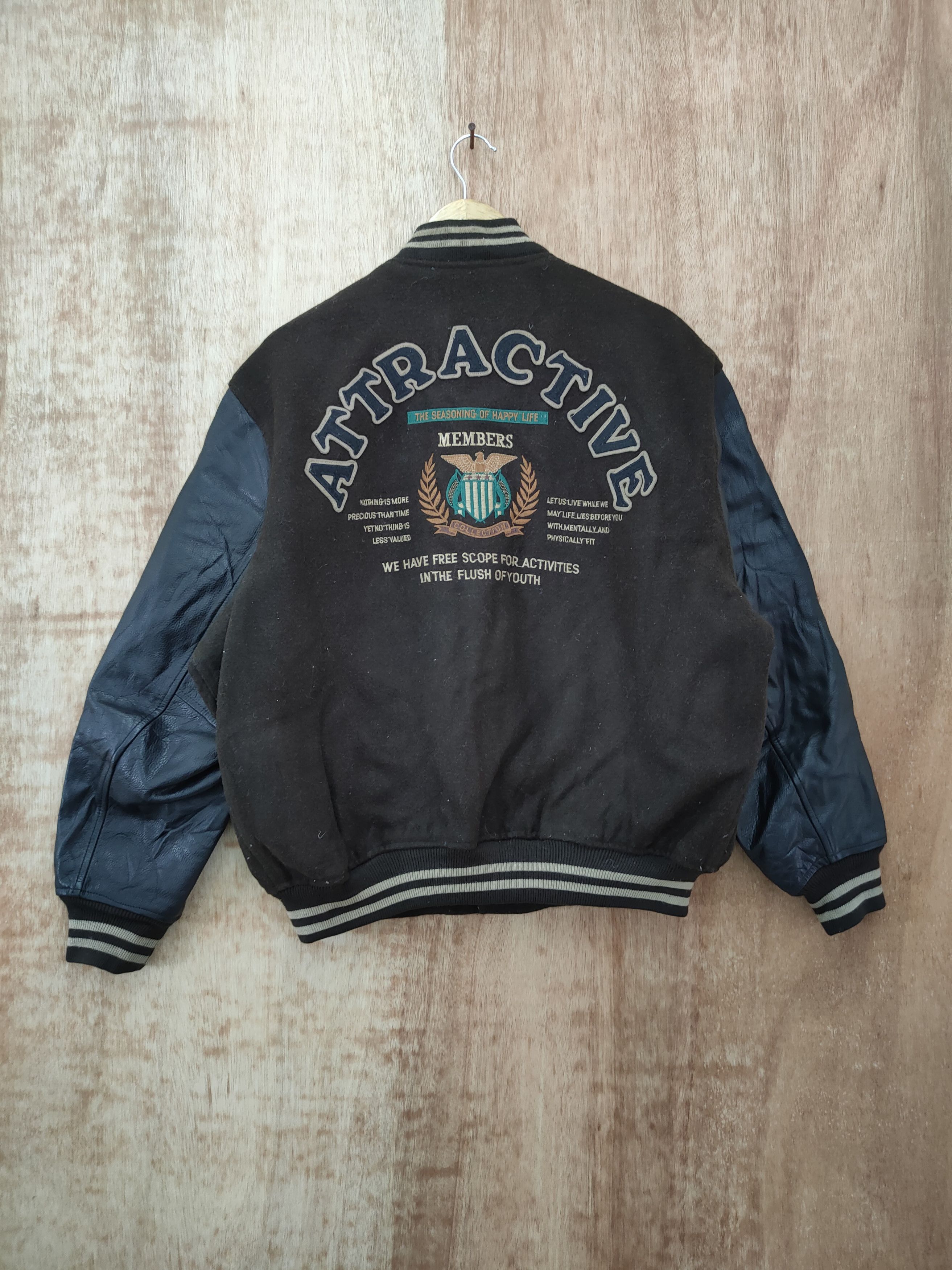 image of Machope Stadium Wool Varsity Jacket Vintage 4095Dlal in Brown, Men's (Size Large)